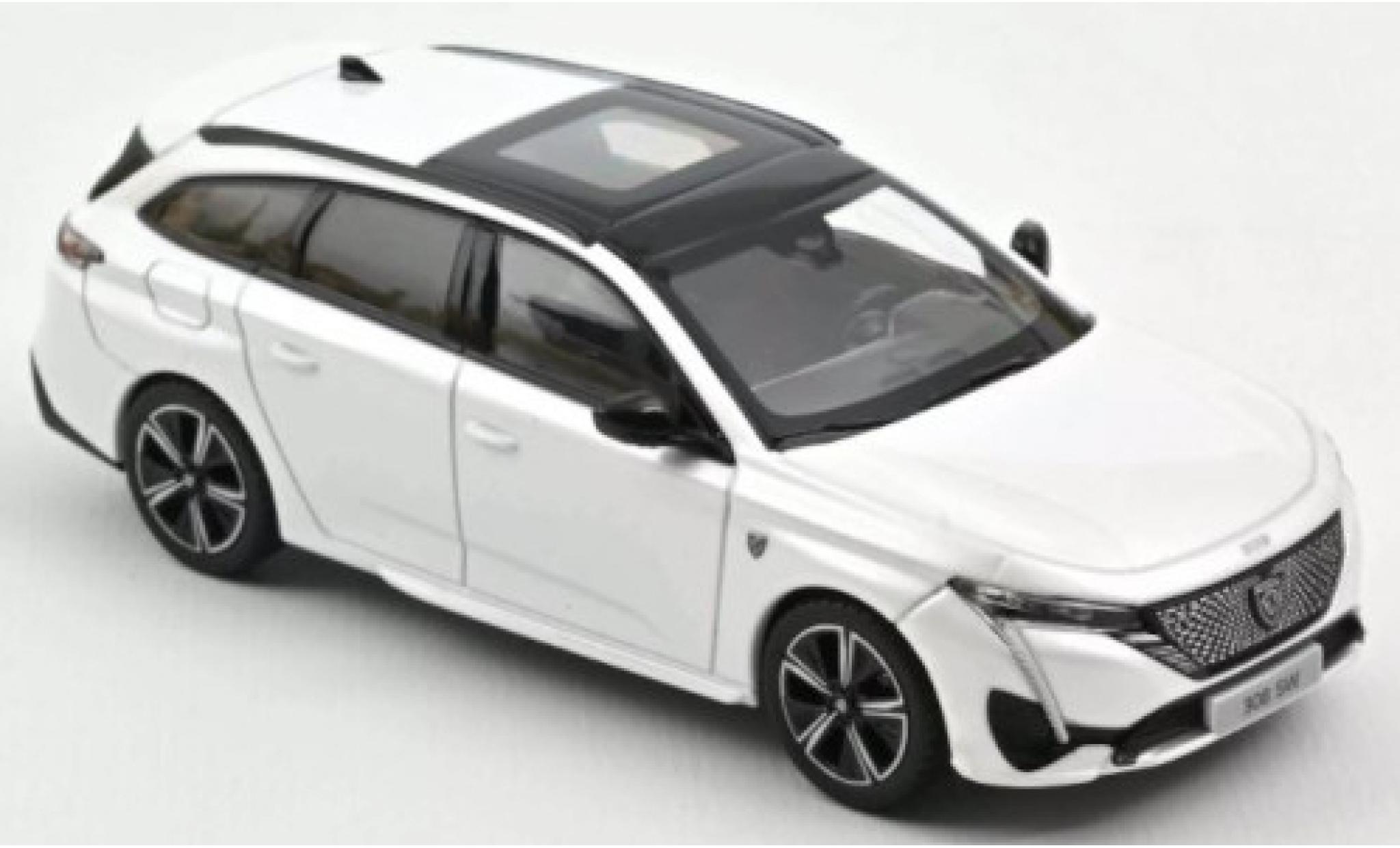 Peugeot 308 1/43 Norev SW GT metallico bianco 2021 modellino in miniatura