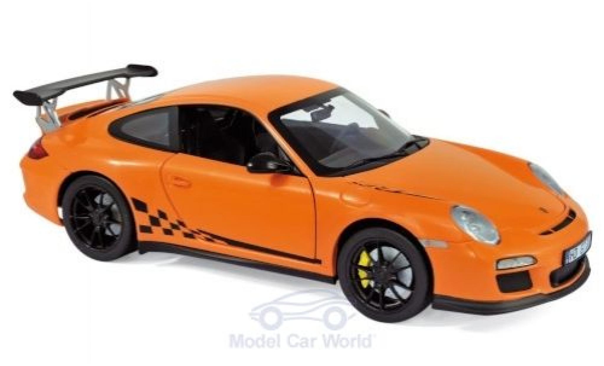 Porsche 997 GT3 RS 1/18 Norev 911 ( II) GT3 RS orange 2009 modellino in miniatura