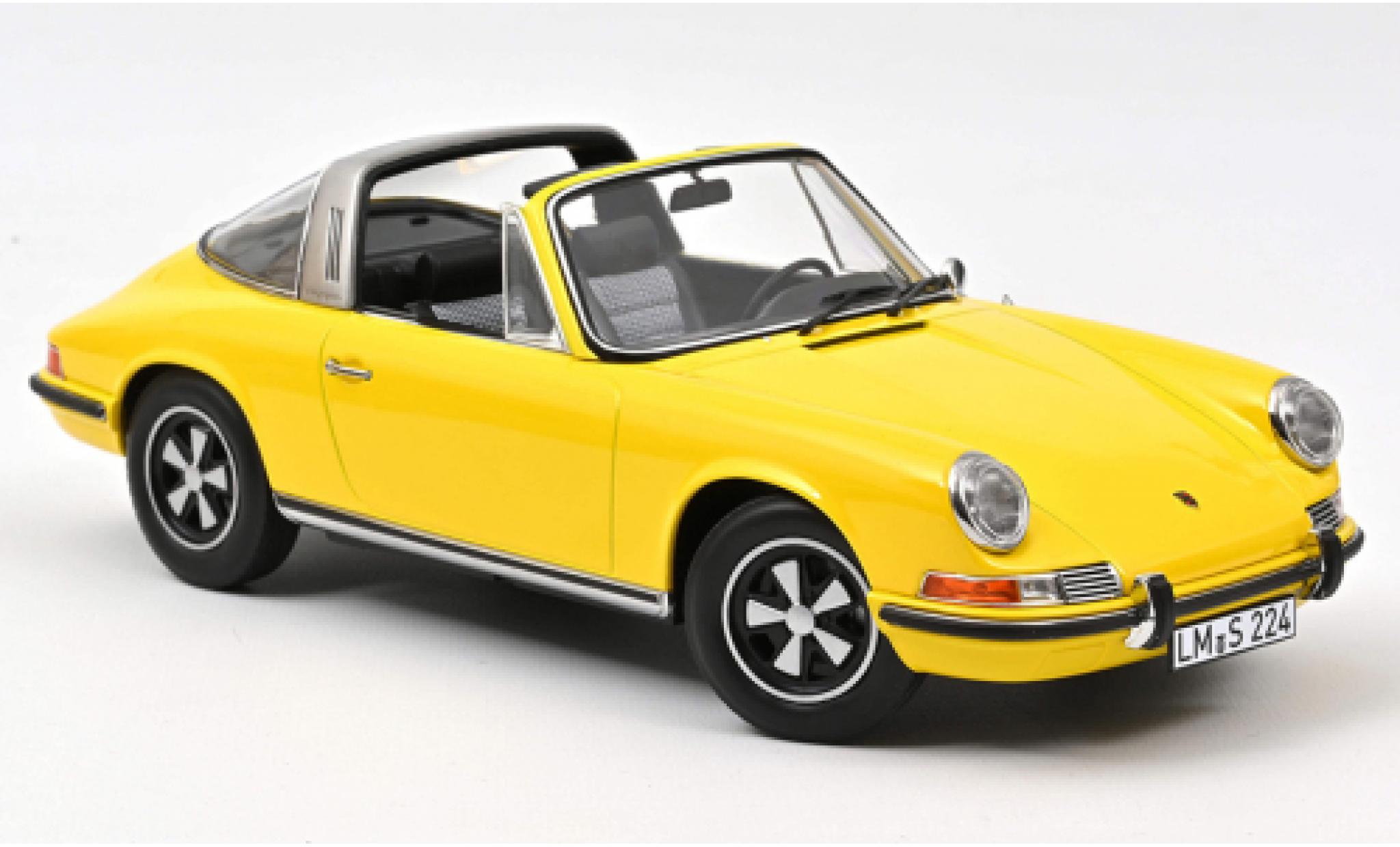 Porsche 911 1/18 Norev E Targa giallo 1969 modellino in miniatura
