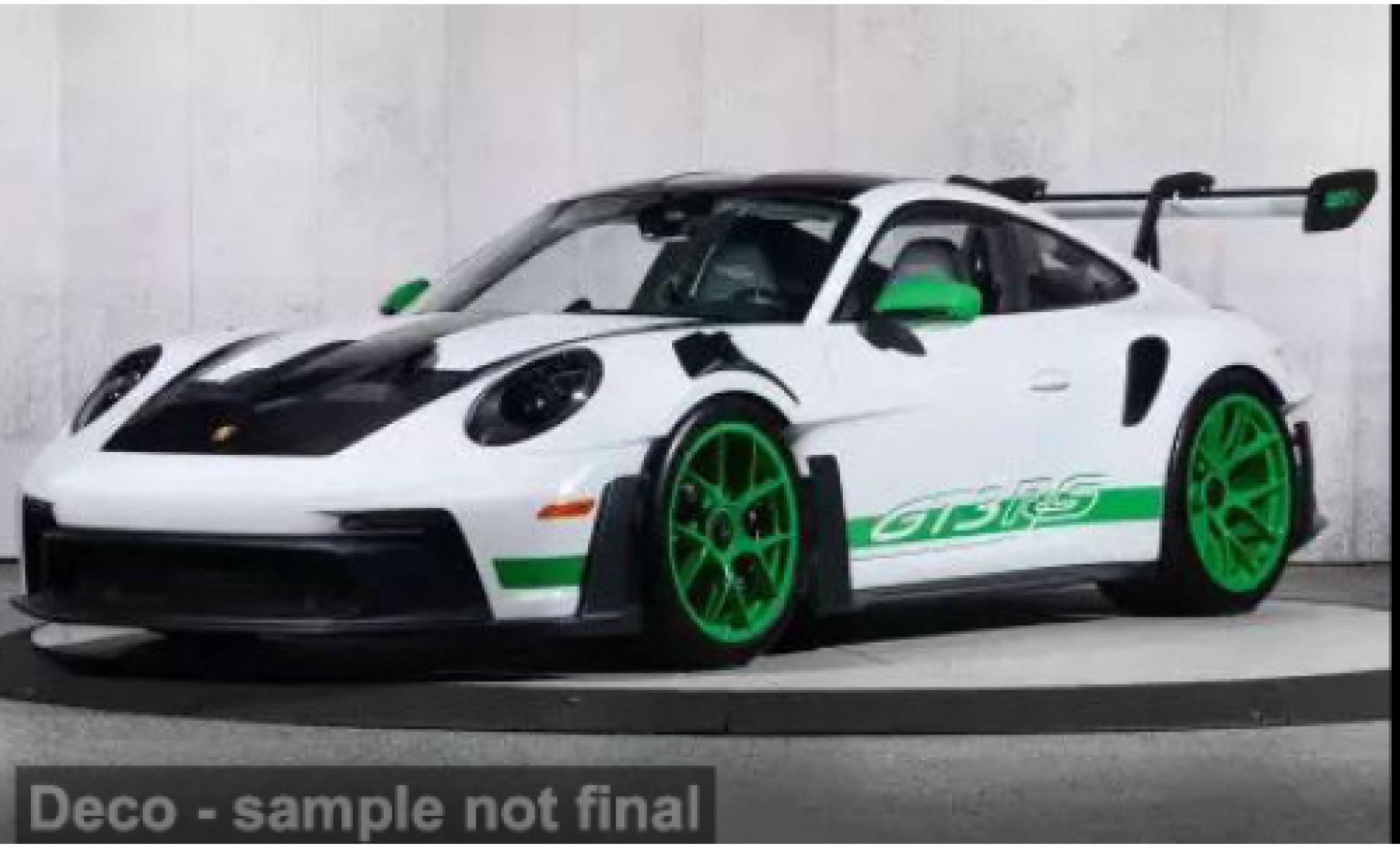 Porsche 911 Norev GT3 RS weiss/grün 2022 1:18 modellino in miniatura