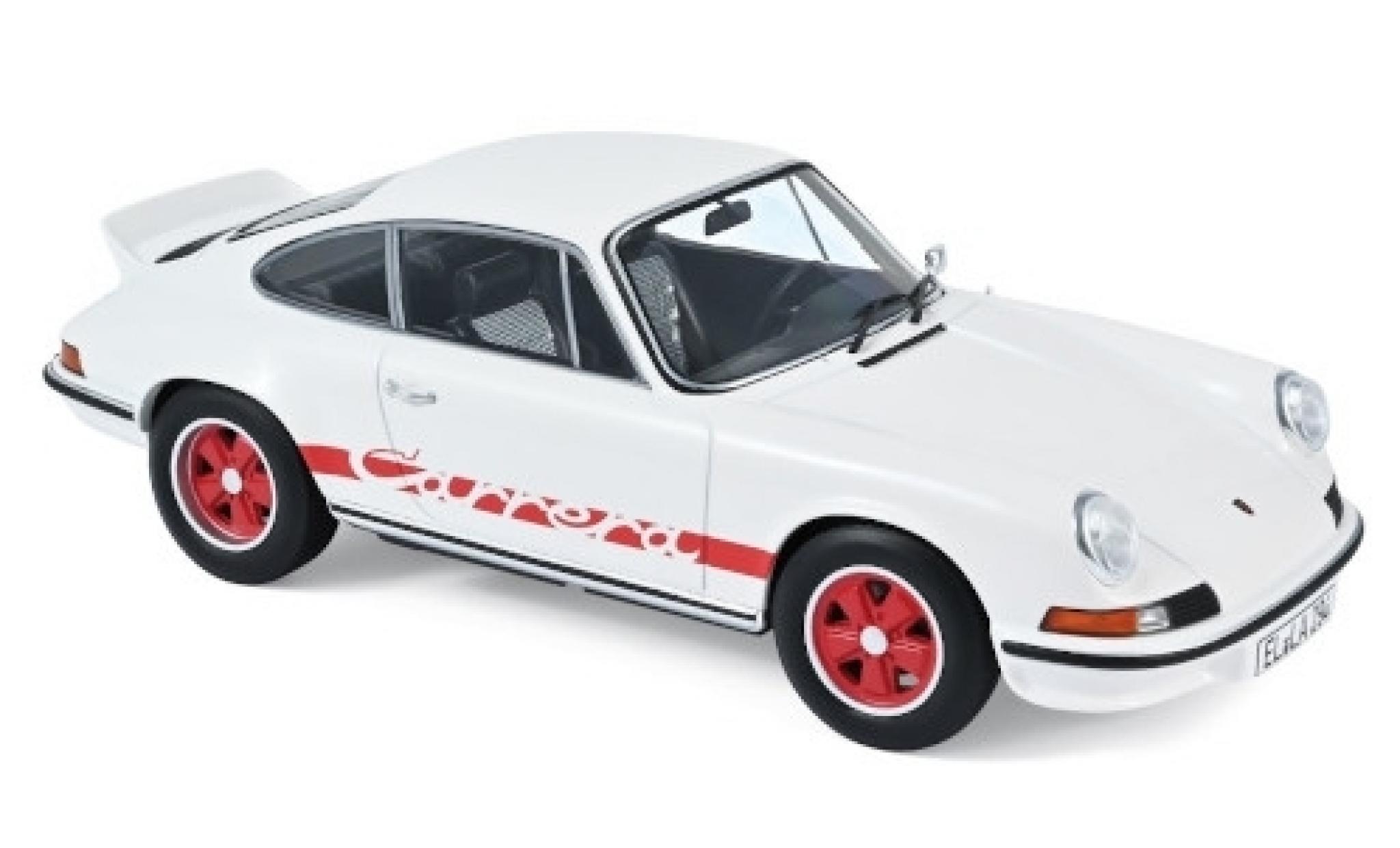 Porsche 911 1/18 Norev RS touring bianco/rosso 1973 modellino in miniatura