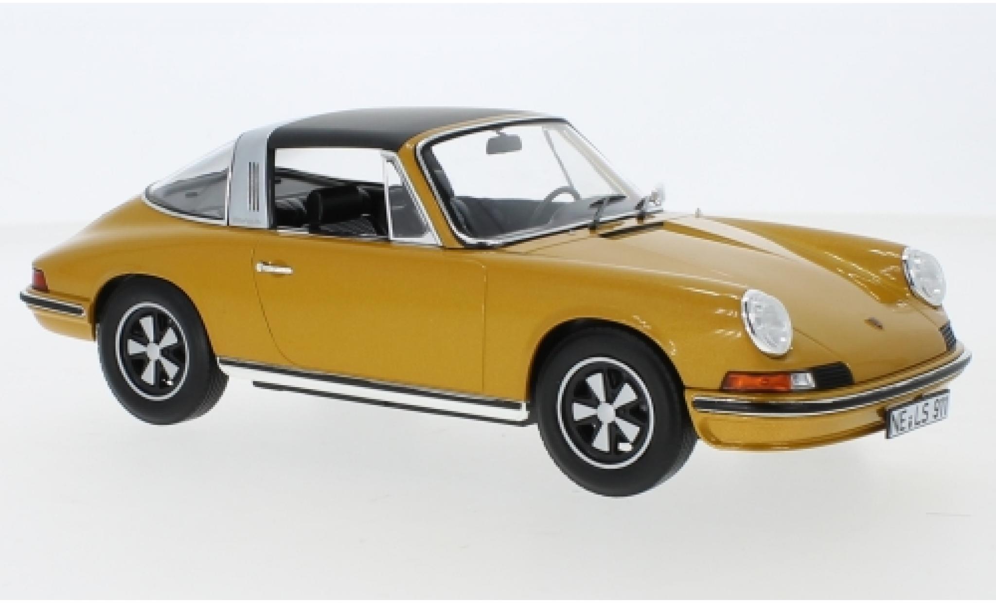 Porsche 911 1/18 Norev S Targa metallico gold 1973 Targadach détachable modellino in miniatura