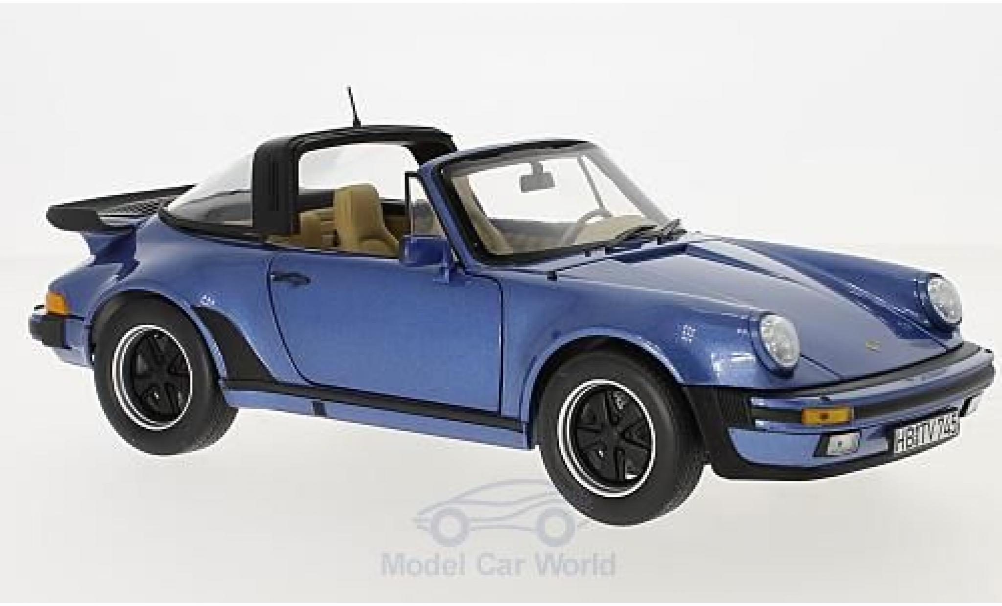 Porsche 930 Turbo 1/18 Norev 911 Turbo Targa metallico blu 1987 modellino in miniatura
