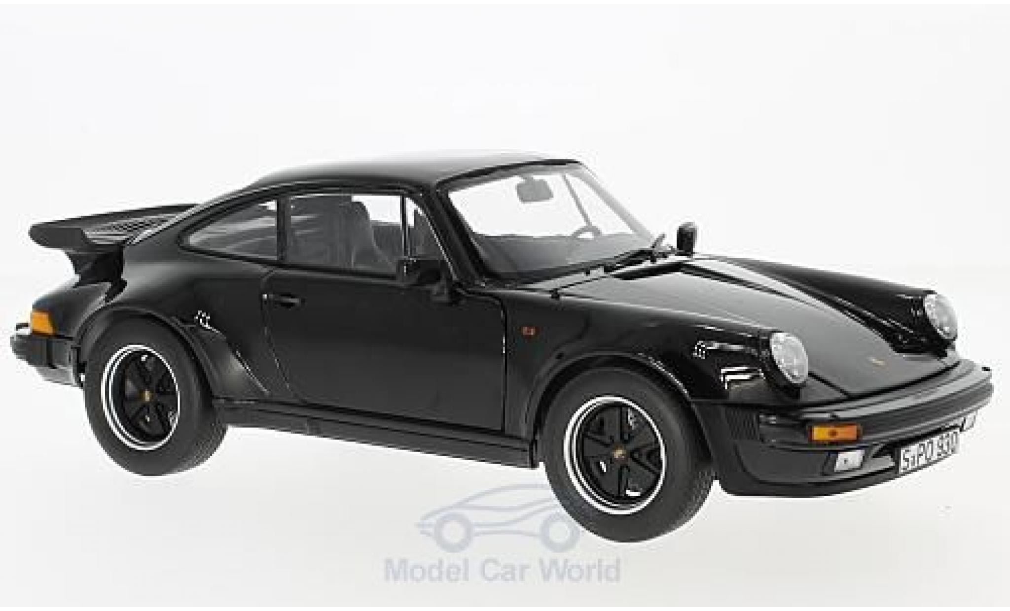 Porsche 930 Turbo 1/18 Norev Turbo 3.3 nero 1977 ohne Vitrine modellino in miniatura
