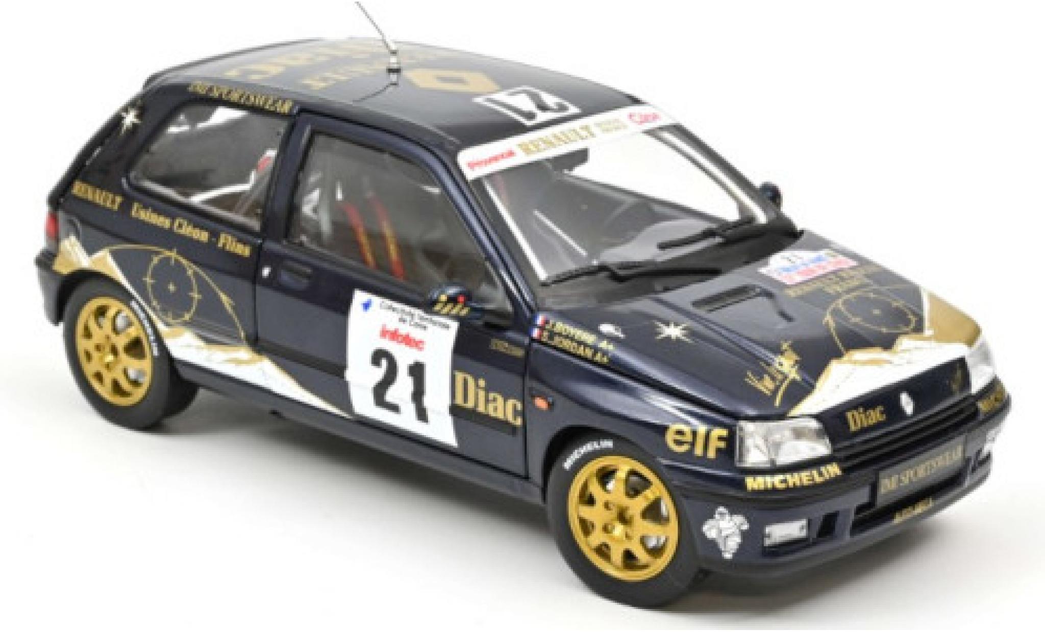 Renault Clio 1/18 Norev Williams No.21 Societe Diac Diac Tour de Corse 1993 S.Jordan/J.Boyere modellino in miniatura