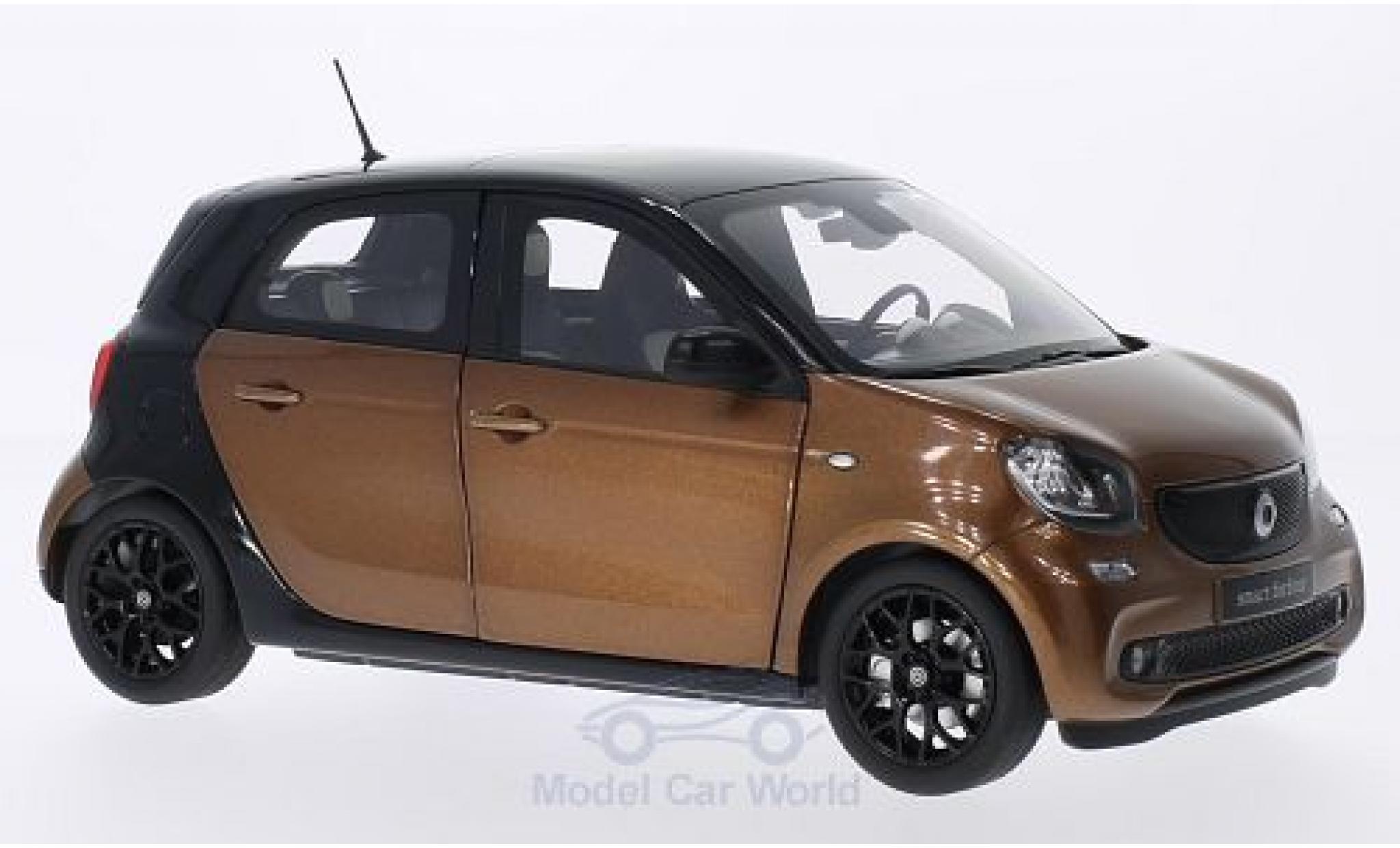 Smart ForFour 1/18 Norev Forfour metallico bronze/nero 2014 modellino in miniatura
