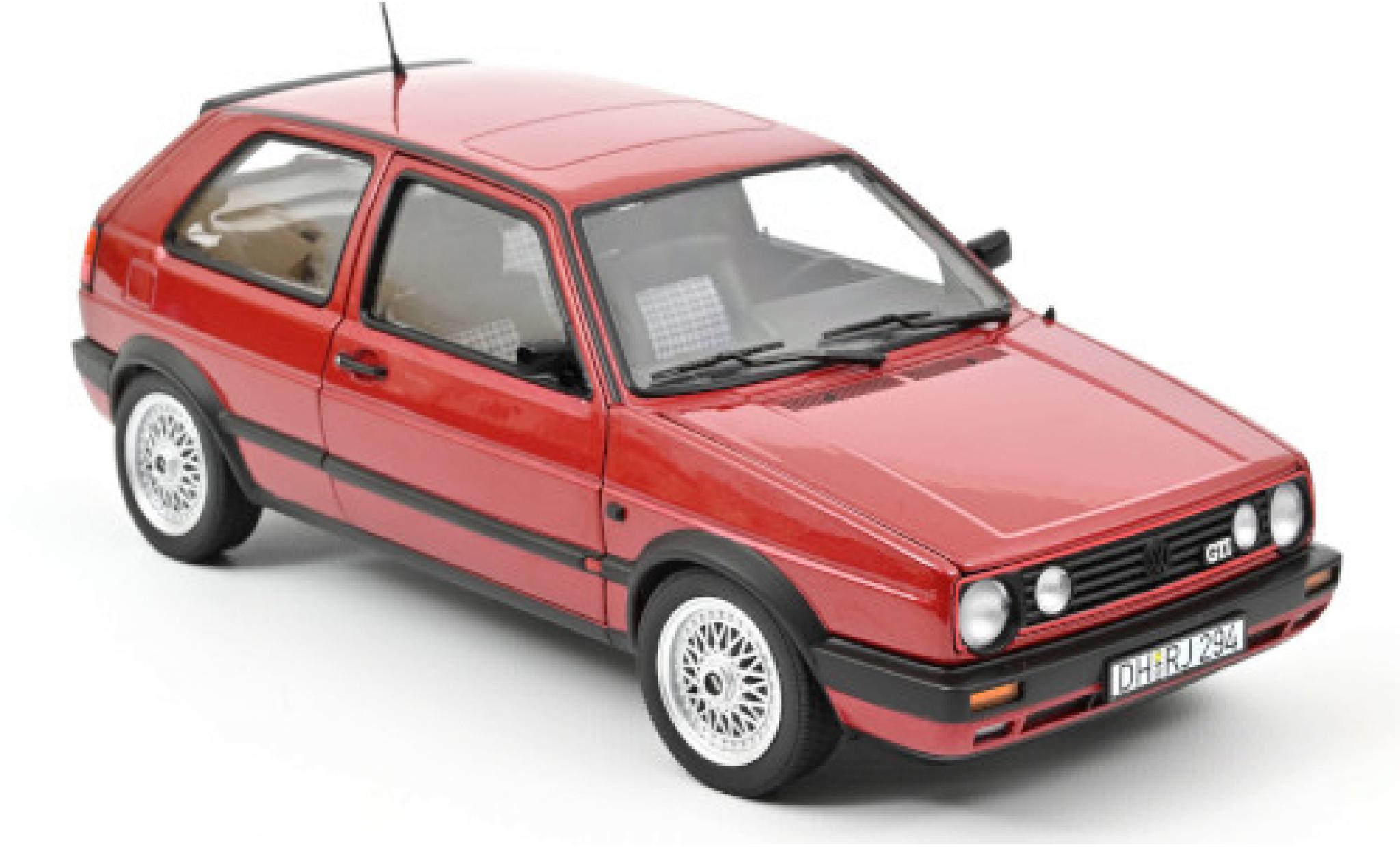 Volkswagen Golf 1/18 Norev II GTI metallico rosso 1990 modellino in miniatura