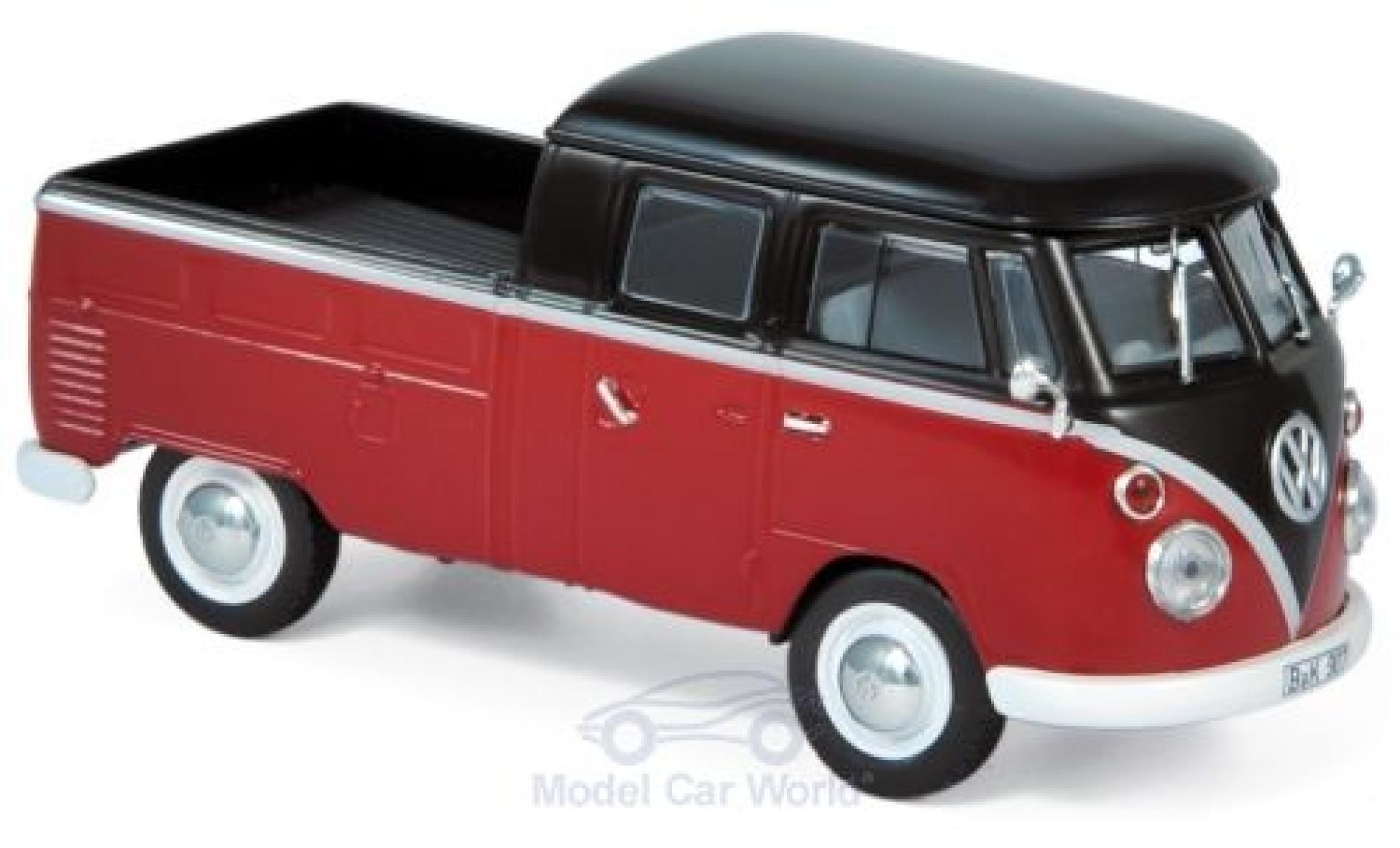 Volkswagen T1 1/43 Norev Doppelkabine rosso/nero 1961 modellino in miniatura