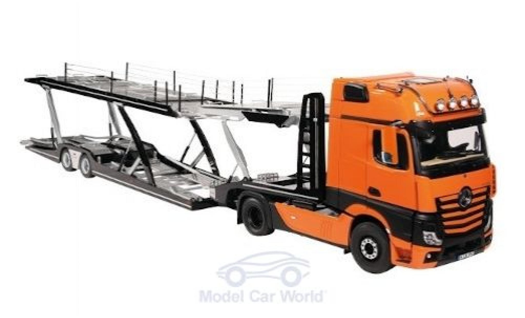Mercedes Actros 1/18 NZG GigaSpace 4X2 FH25 orange/nero Autotransporter modellino in miniatura