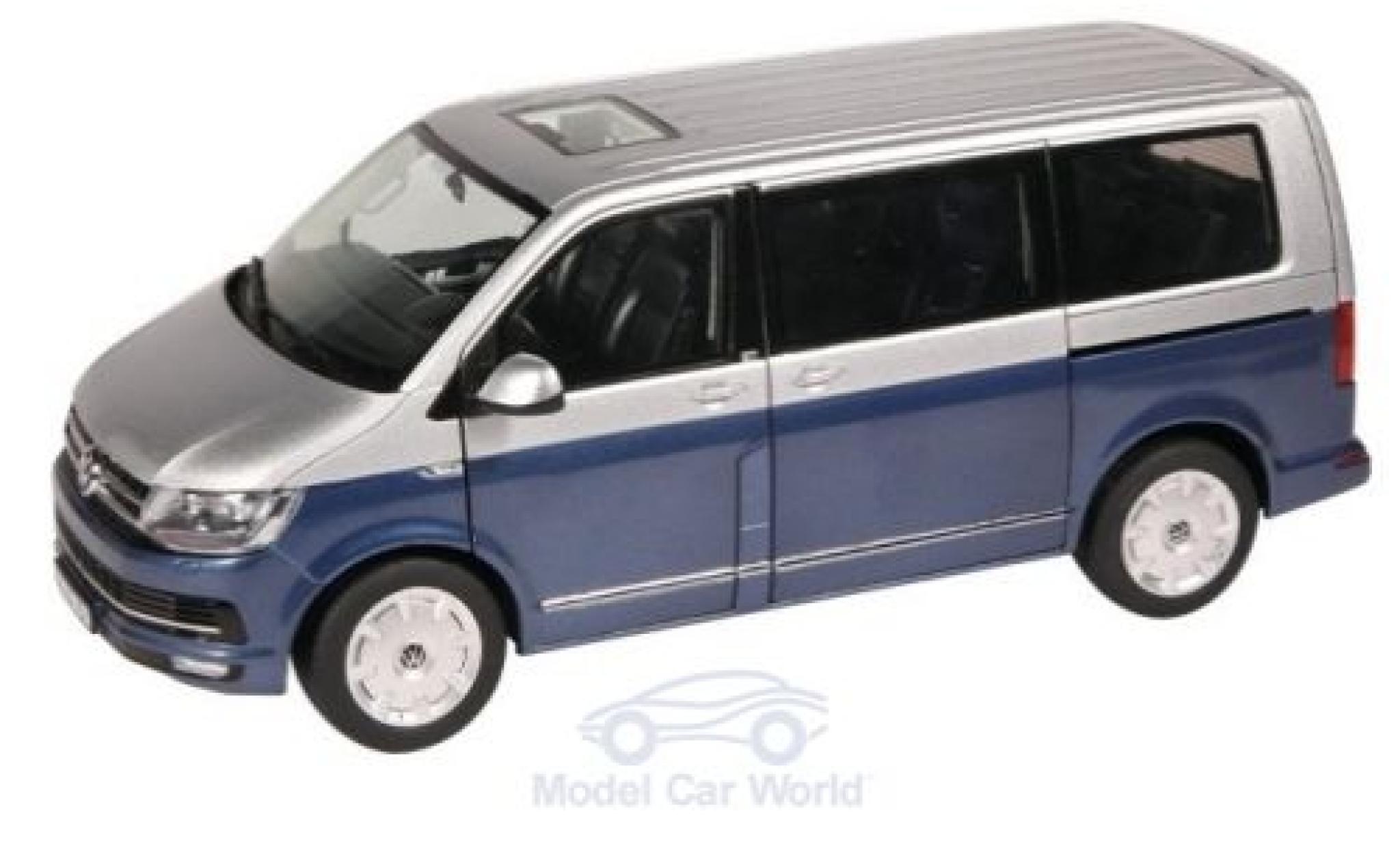 Volkswagen T6 1/18 NZG Multivan metallico blu/grigio 2015 Generation Six modellino in miniatura