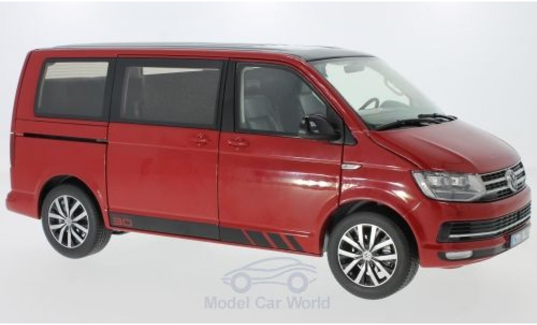 Volkswagen T6 1/18 NZG Multivan rosso/nero 2015 Edition 30 modellino in miniatura