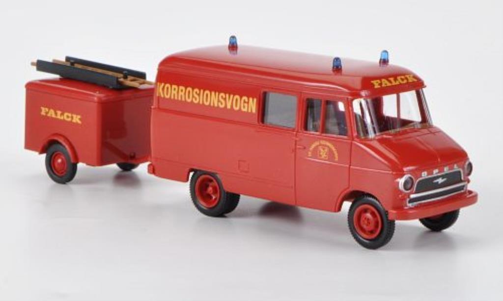 Opel Blitz 1/87 Brekina A Kasten mit Anhanger Falck Korrosionsvogn modellino in miniatura