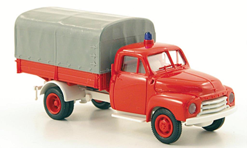 Opel Blitz 1/87 Brekina Feuerwehr PP-LKW modellino in miniatura