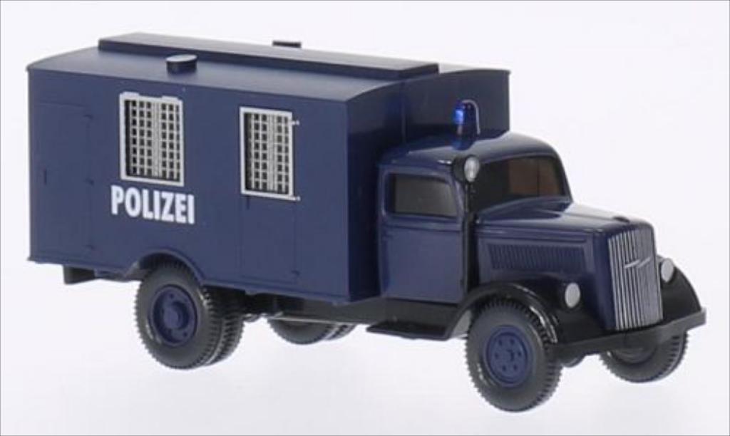 Opel Blitz 1/87 Wiking Koffer blu modellino in miniatura