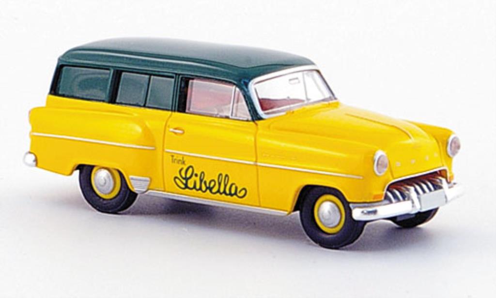 Opel Olympia 1/87 Brekina Caravan Libella giallo/grun modellino in miniatura