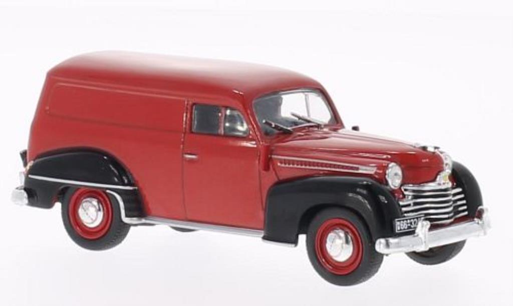 Opel Olympia 1/43 WhiteBox Kastenwagen rosso/nero 1950 modellino in miniatura