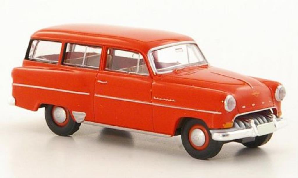 Opel Olympia 1/87 Brekina Rekord Caravan rosso modellino in miniatura