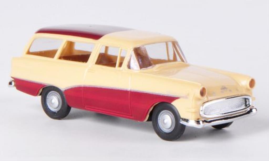 Opel Rekord 1/87 Brekina P1 Caravan beige/rosso modellino in miniatura