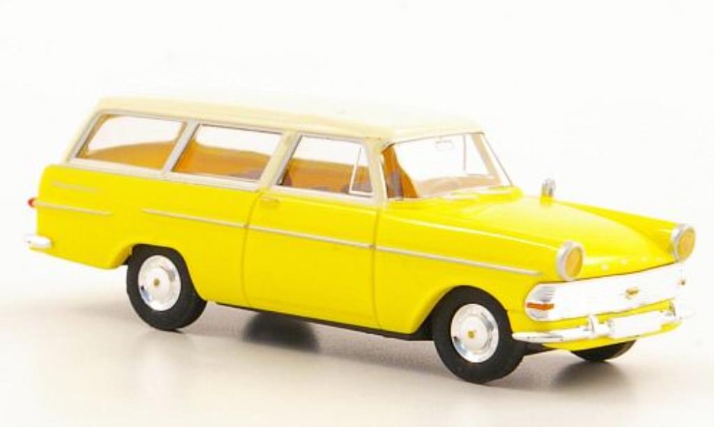 Opel Rekord 1/87 Brekina PII Caravan giallo/beige modellino in miniatura