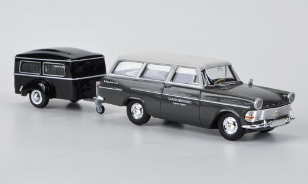 Opel Rekord 1/87 Brekina PII Caravan mit Westfalia-Bestattungsanhanger modellino in miniatura