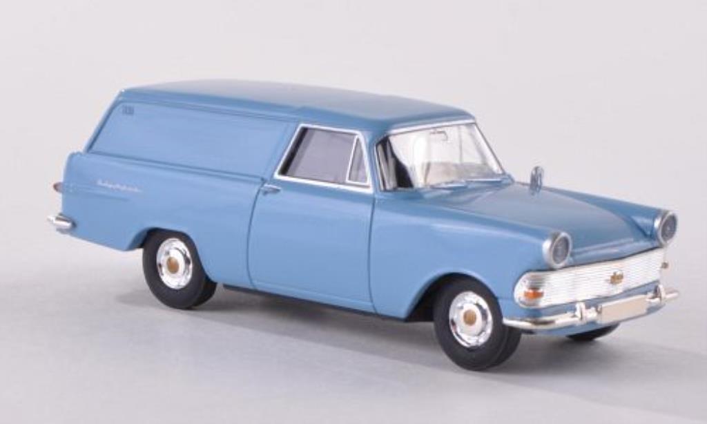 Opel Rekord 1/87 Brekina PII Kasten blu modellino in miniatura