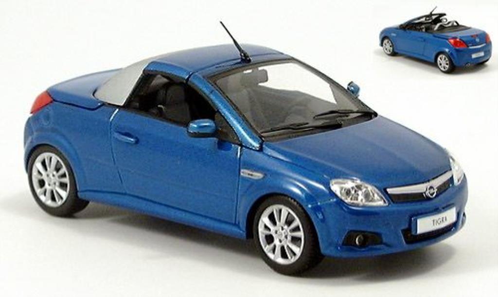 Opel Tigra 1/43 Minichamps Twin Top blu/grigio 2004 modellino in miniatura