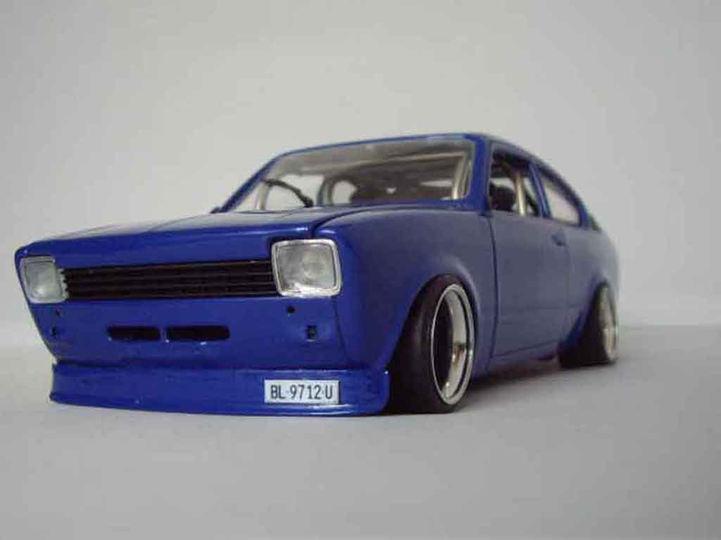 Opel Kadett coupe 1/18 Minichamps coupe sr 1976 blu tuning modellino in miniatura