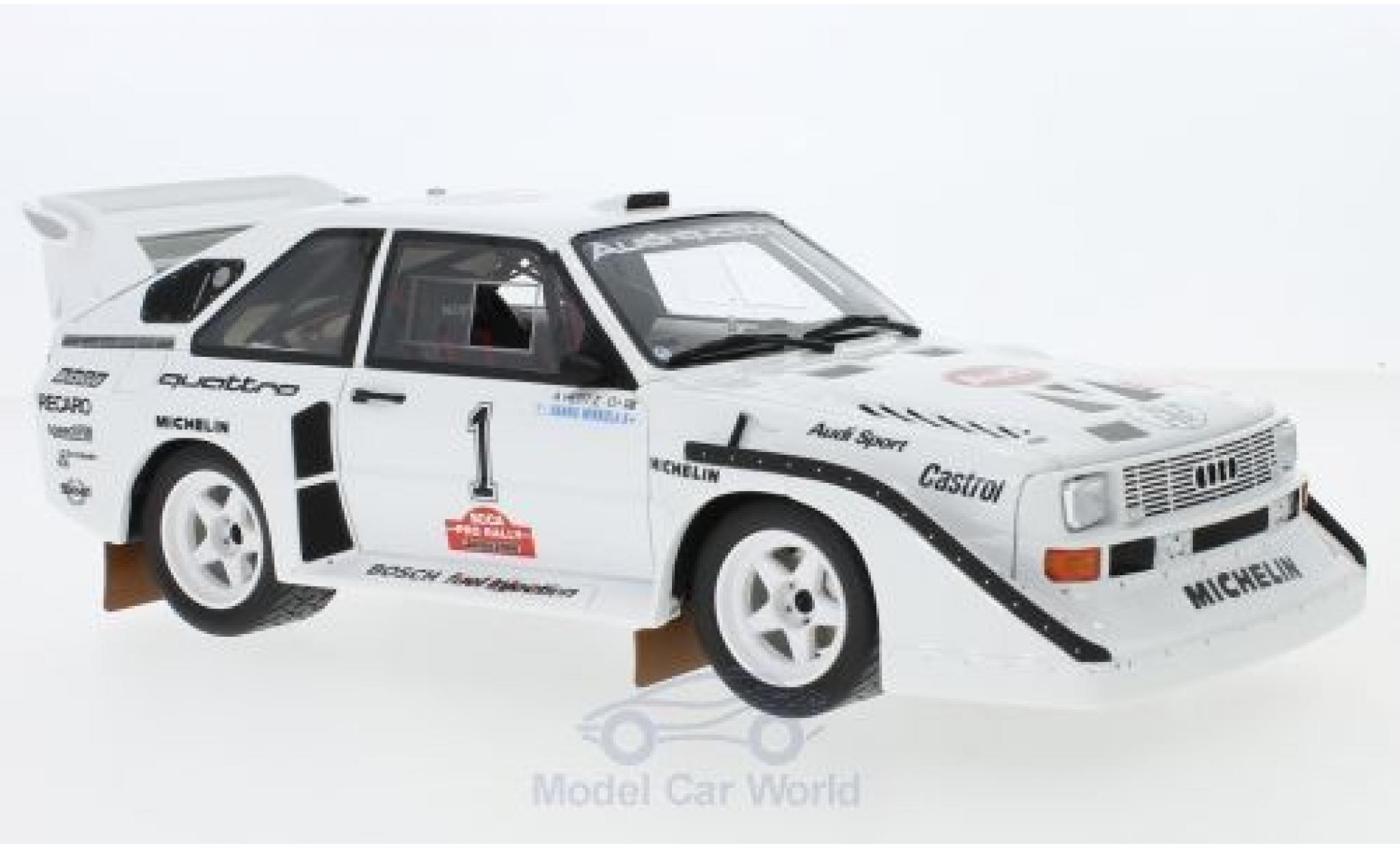 Audi Sport Quattro 1/18 Ottomobile Sport quattro S1 E2 No.1 Olympus Rallye 1985 H.Mikkola/A.Hertz modellino in miniatura