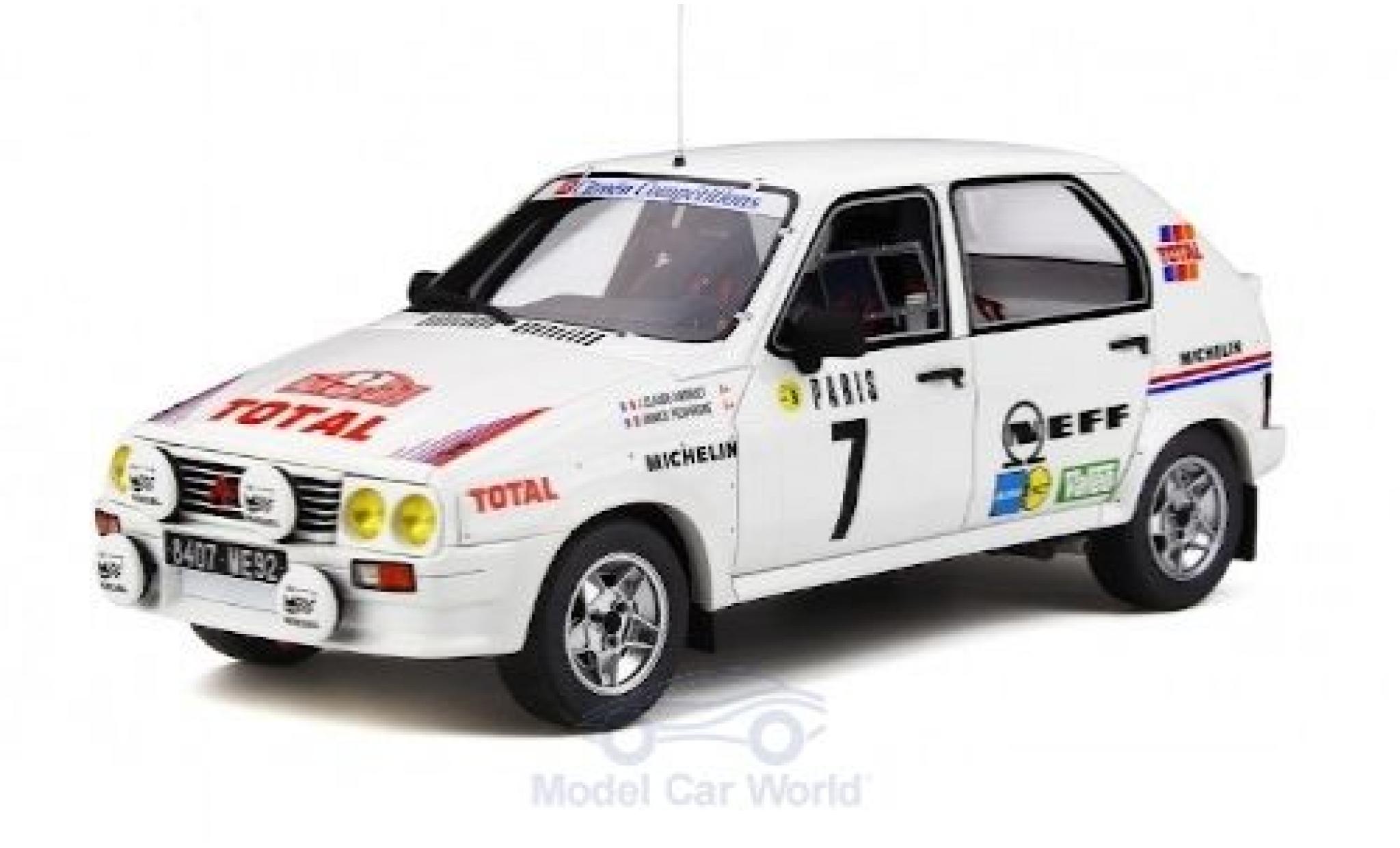 Citroen Visa 1/18 Ottomobile 1000 Pistes Gr.B No.7 Rallye WM Rallye Monte Carlo 1985 J-C.Andruet/A.Peuvergne modellino in miniatura