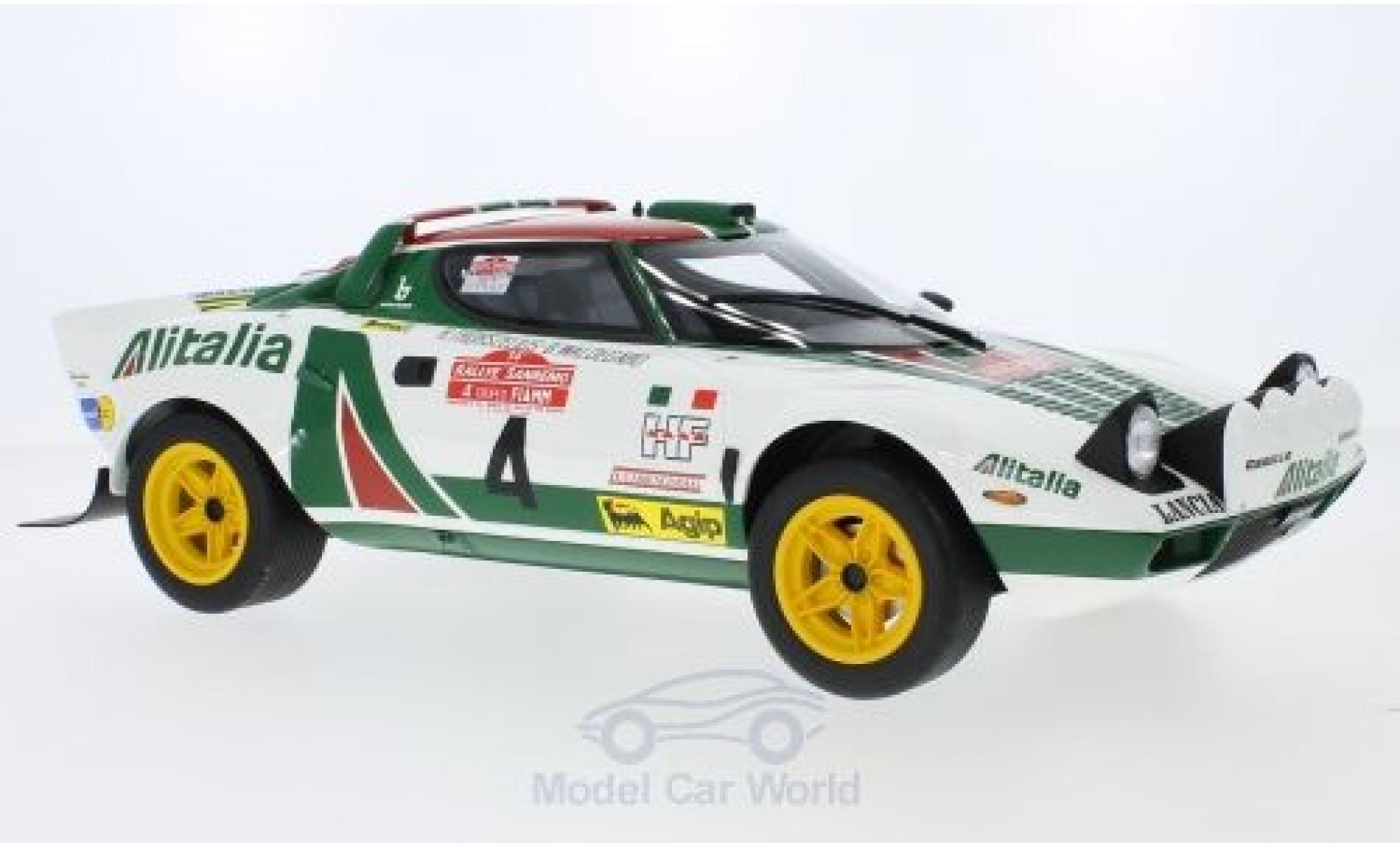 Lancia Stratos 1/12 Ottomobile HF No.4 Alitalia Rallye WM Rally San Remo 1976 B.Waldegard/B.Thorszelius modellino in miniatura