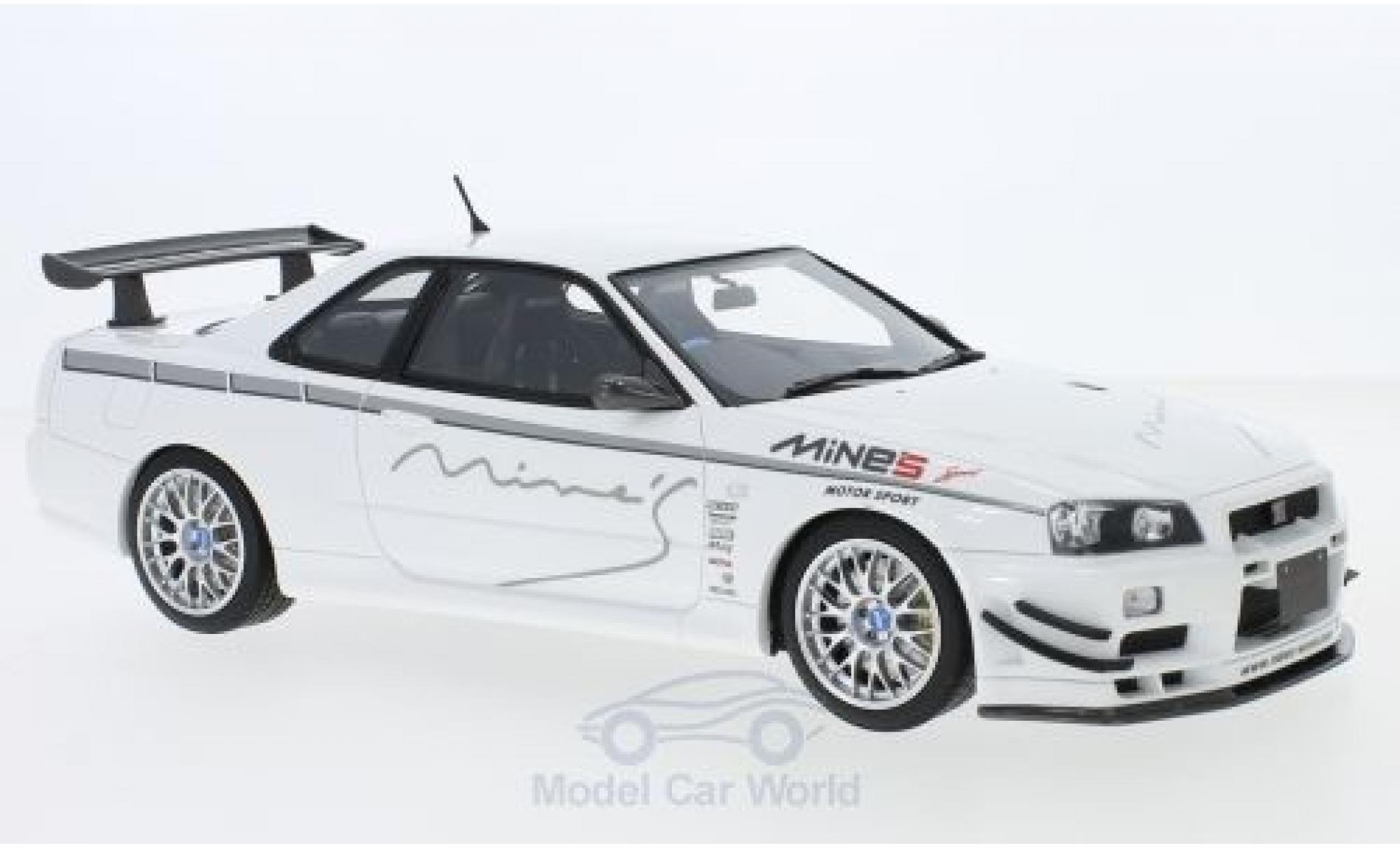Nissan Skyline 1/18 Ottomobile GT-R (R34) MineS bianco RHD 2011 modellino in miniatura