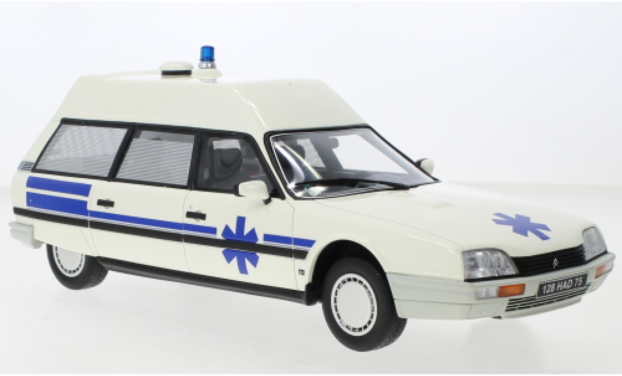 Citroen CX 1/18 Ottomobile Break Ambulance Quasar Heuliez bianco 1987 modellino in miniatura