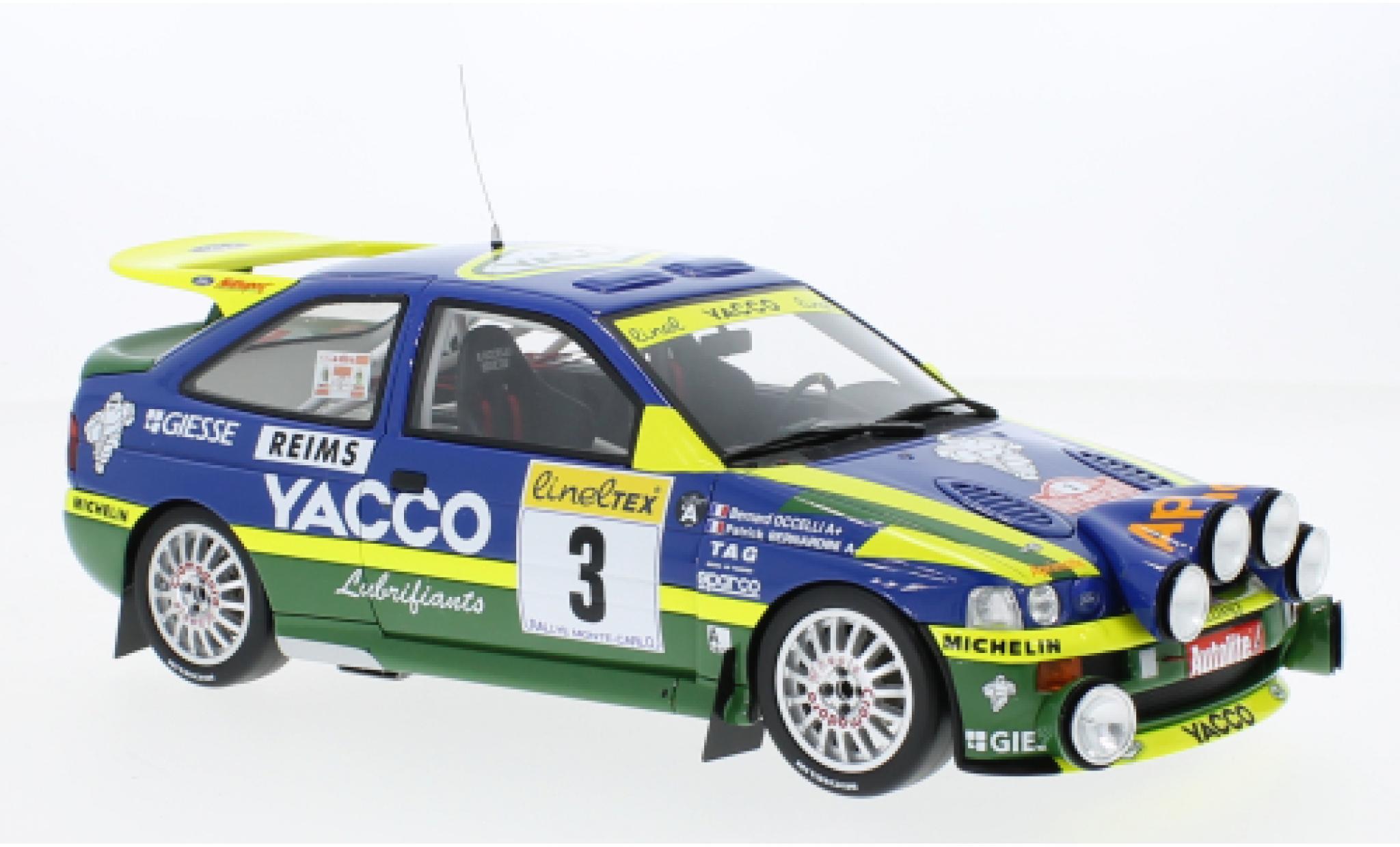 Ford Escort 1/18 Ottomobile RS Cosworth No.3 Yacco Rallye WM Rallye Monte Carlo 1996 modellino in miniatura
