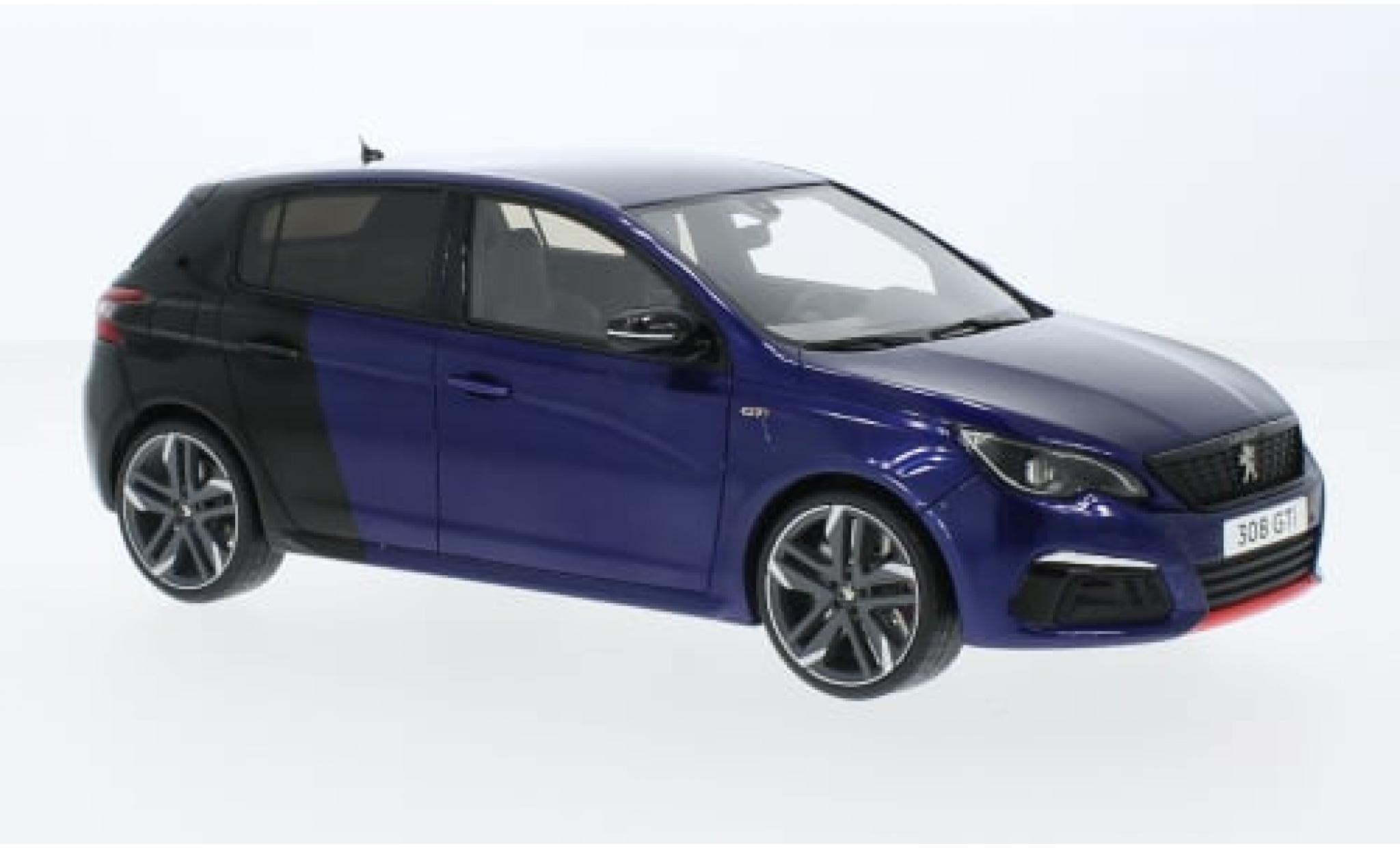 Peugeot 308 1/18 Ottomobile GTI metallise blau/schwarz 2018 1:18 modellino in miniatura