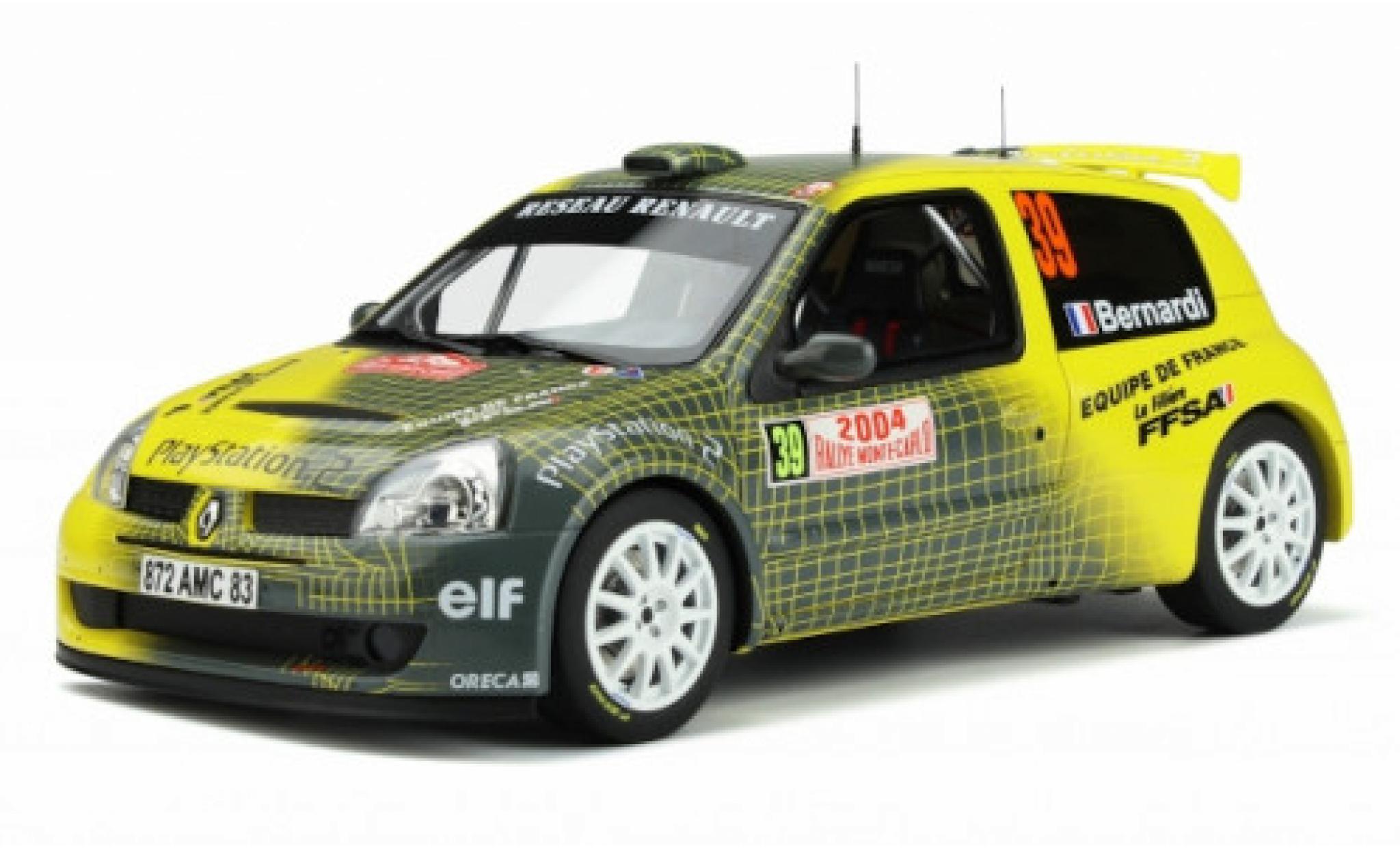 Renault Clio 1/18 Ottomobile II Super 1600 No.39 Rallye WM Rallye Monte Carlo 2004 N.Bernardi/D.Giraudet modellino in miniatura