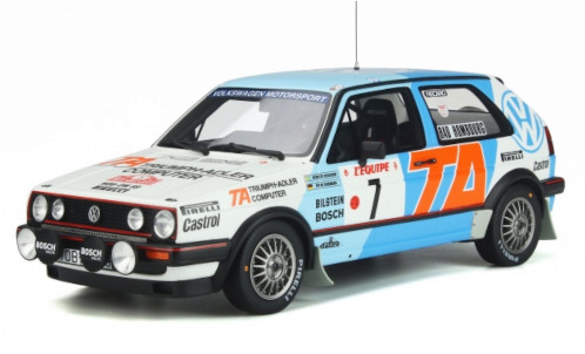 Volkswagen Golf 1/18 Ottomobile II GTI 16V Gr.A No.7 Motorsport TA Triumph-Adler Computer Rallye WM Rally Monte 1987 K.Eriksson/P.Diekmann modellino in miniatura