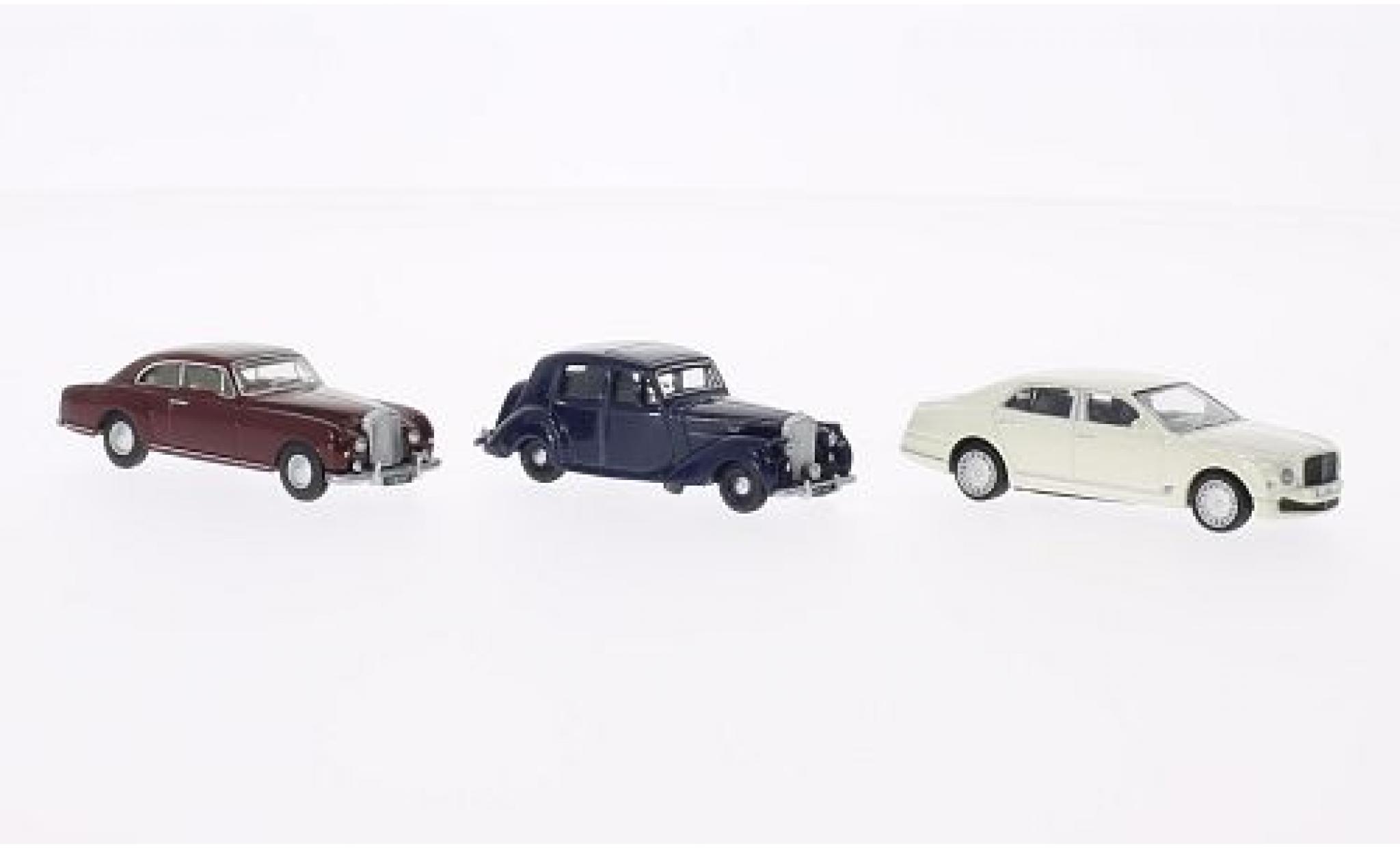 Bentley 3 1/76 Oxford er-Set: MkVI - dkl.-blu Continental - dkl.-rosso Mulsanne - bianco blu/rosso modellino in miniatura