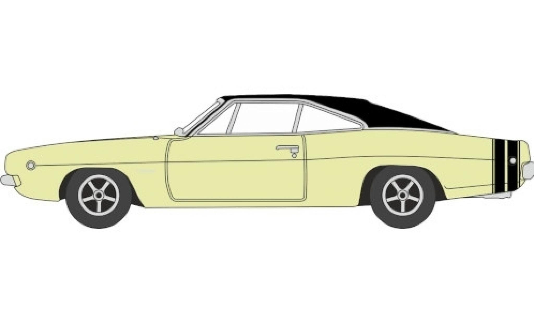 Dodge Charger 1/87 Oxford giallo/nero 1968 modellino in miniatura