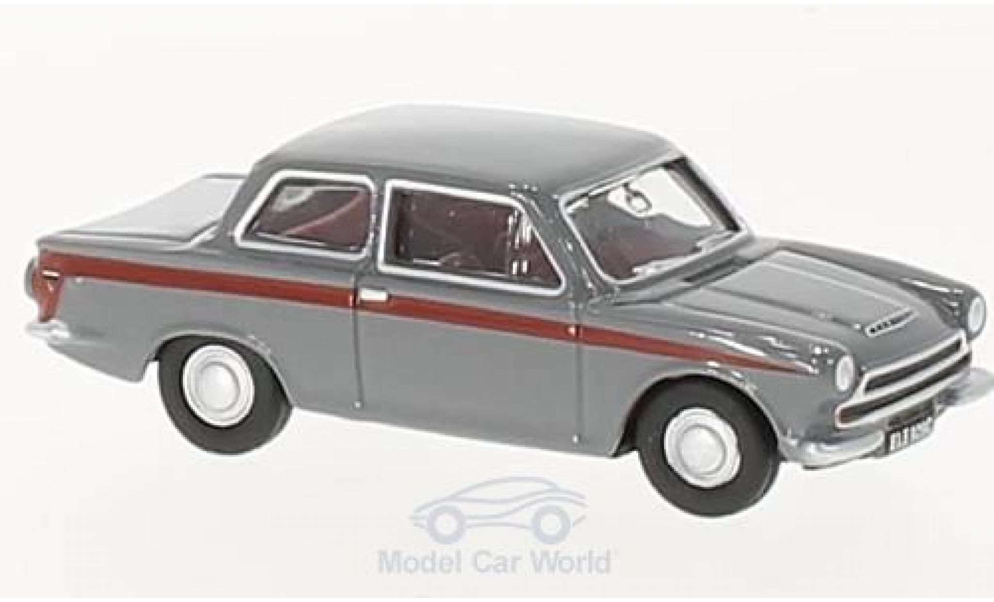 Ford Cortina 1/76 Oxford MKI grigio/rosso modellino in miniatura