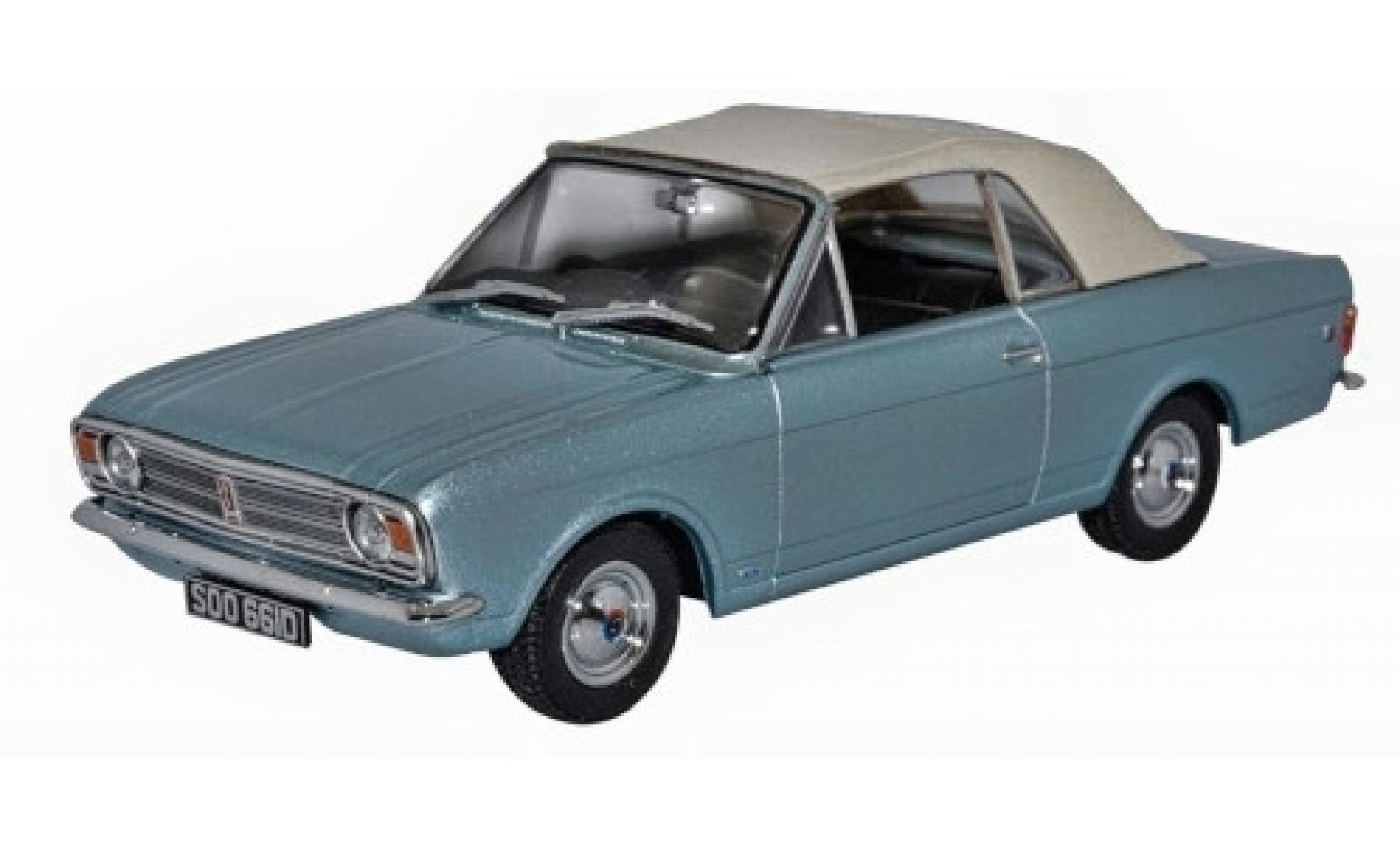 Ford Cortina 1/43 Oxford MKII Crayford Convertibile metallico blu/bianco RHD modellino in miniatura