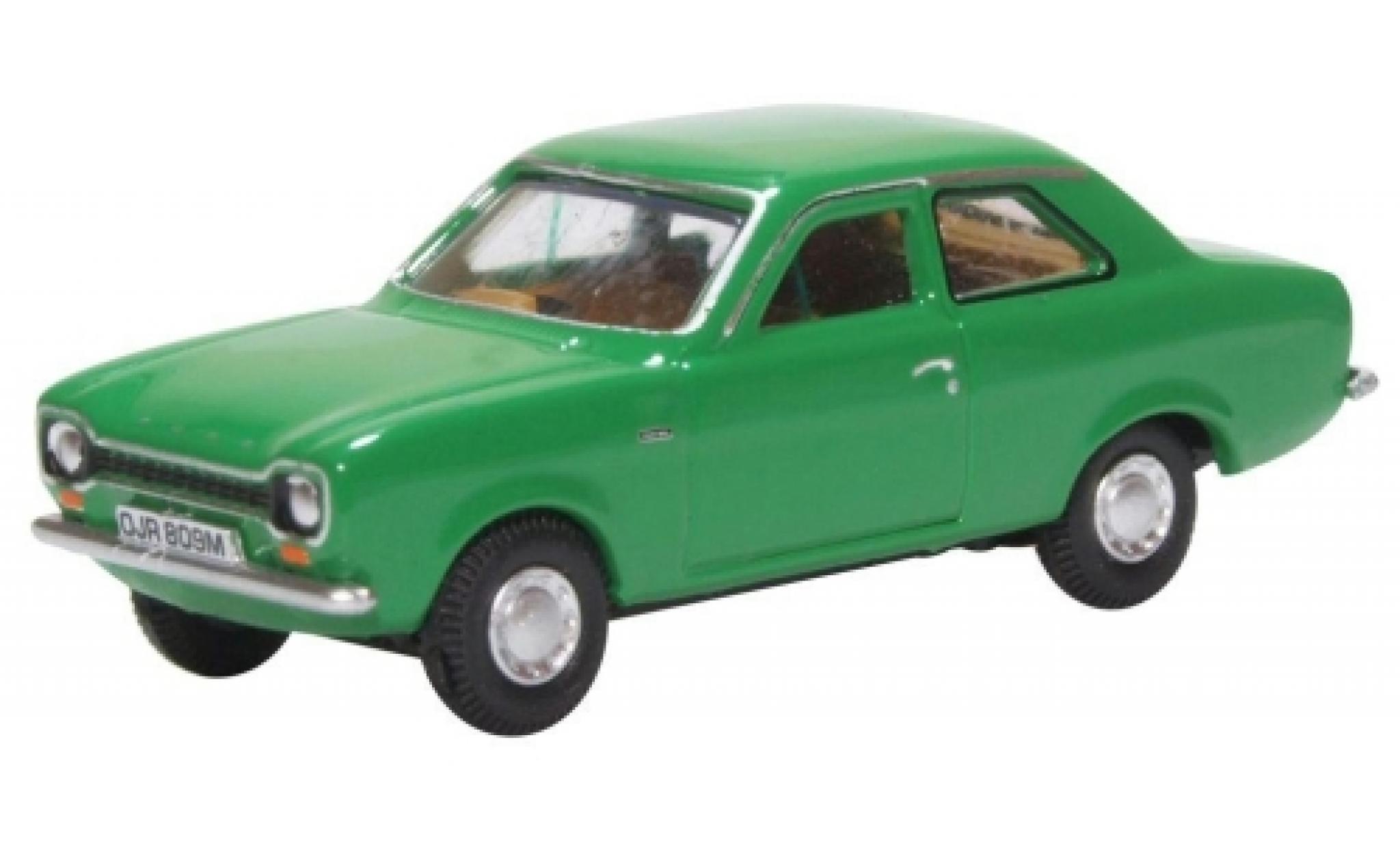 Ford Escort 1/76 Oxford MKI verde modellino in miniatura