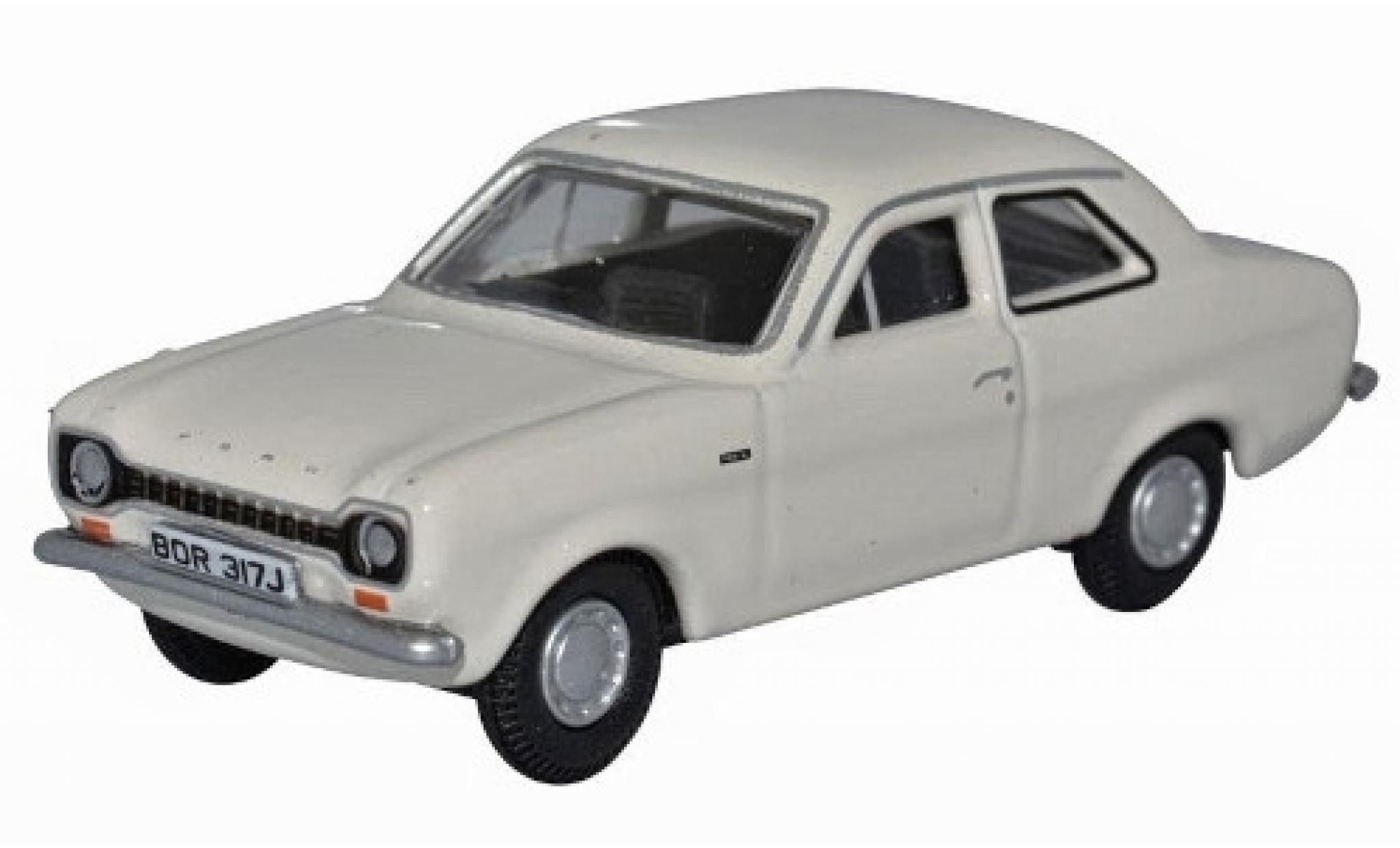 Ford Escort 1/76 Oxford MkI bianco RHD modellino in miniatura