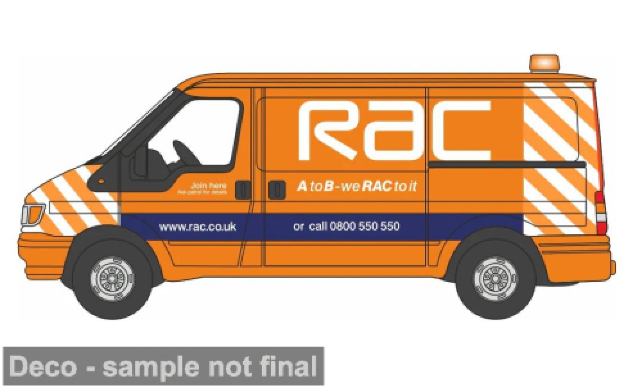 Ford Transit 1/76 Oxford MK IV orange RAC 1:76 modellino in miniatura