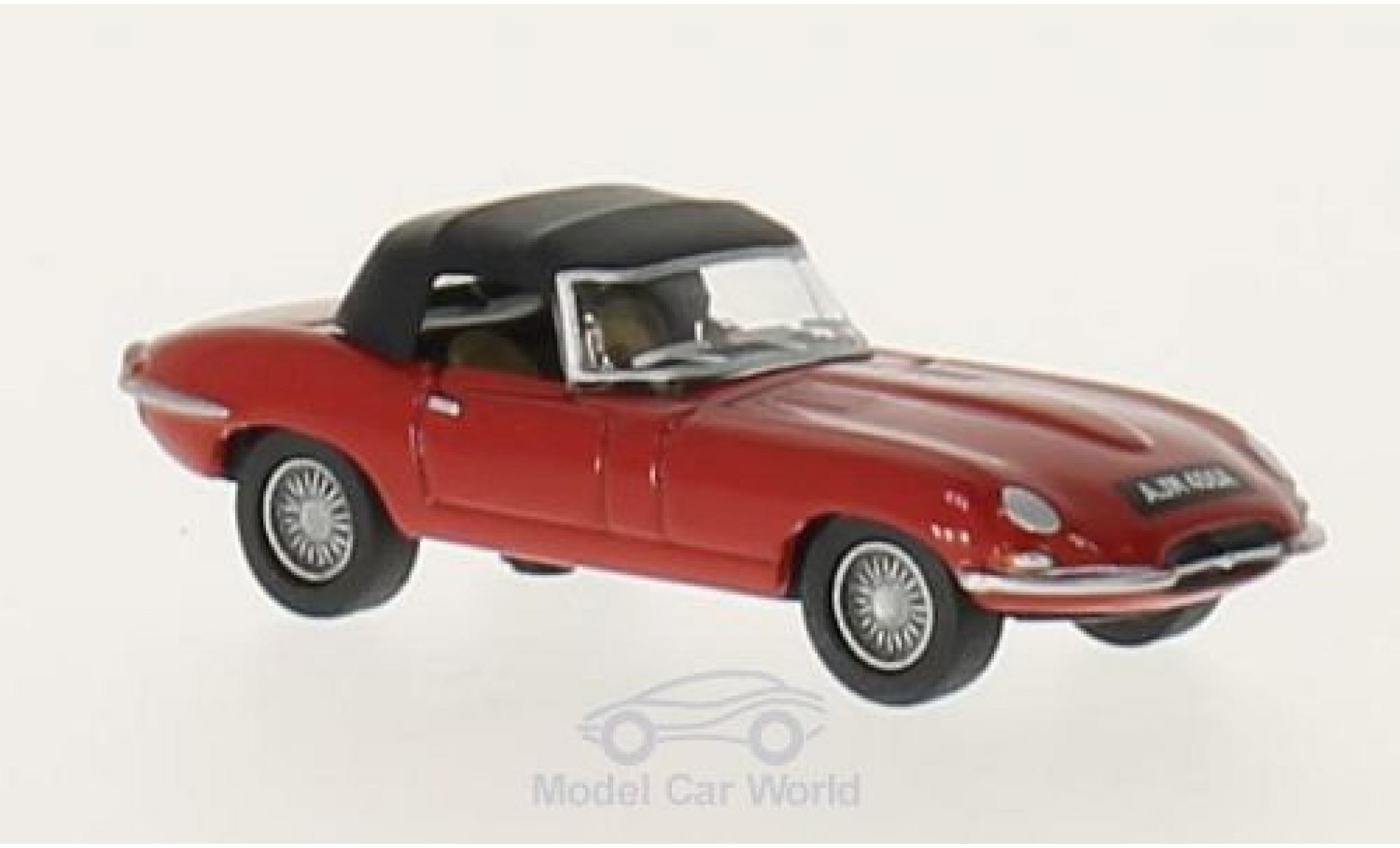 Jaguar E-Type 1/76 Oxford DHC rosso/nero RHD modellino in miniatura