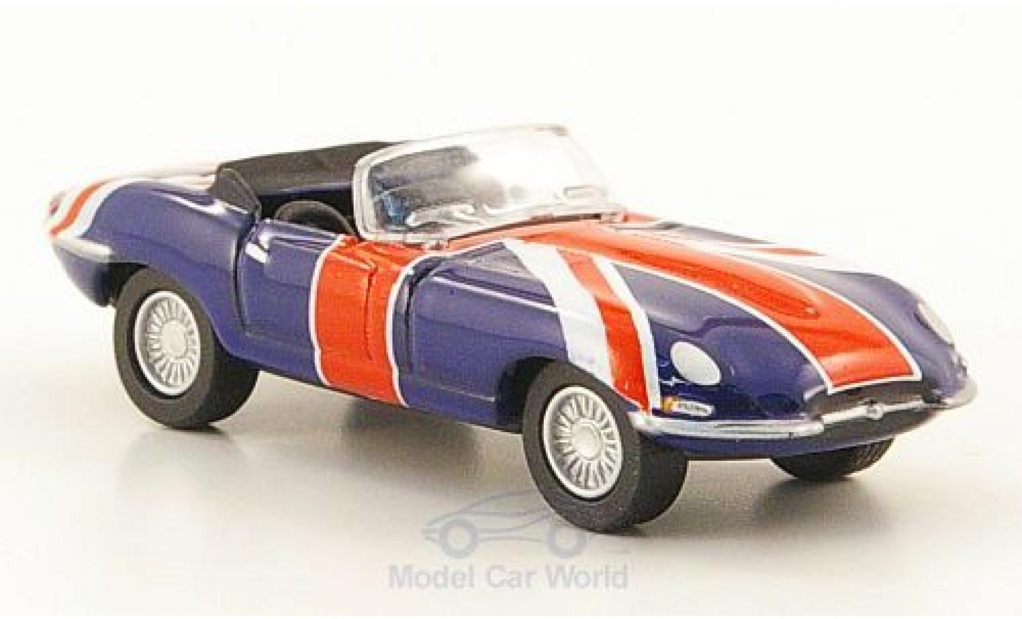 Jaguar E-Type 1/76 Oxford Union Jack Austin Powers modellino in miniatura