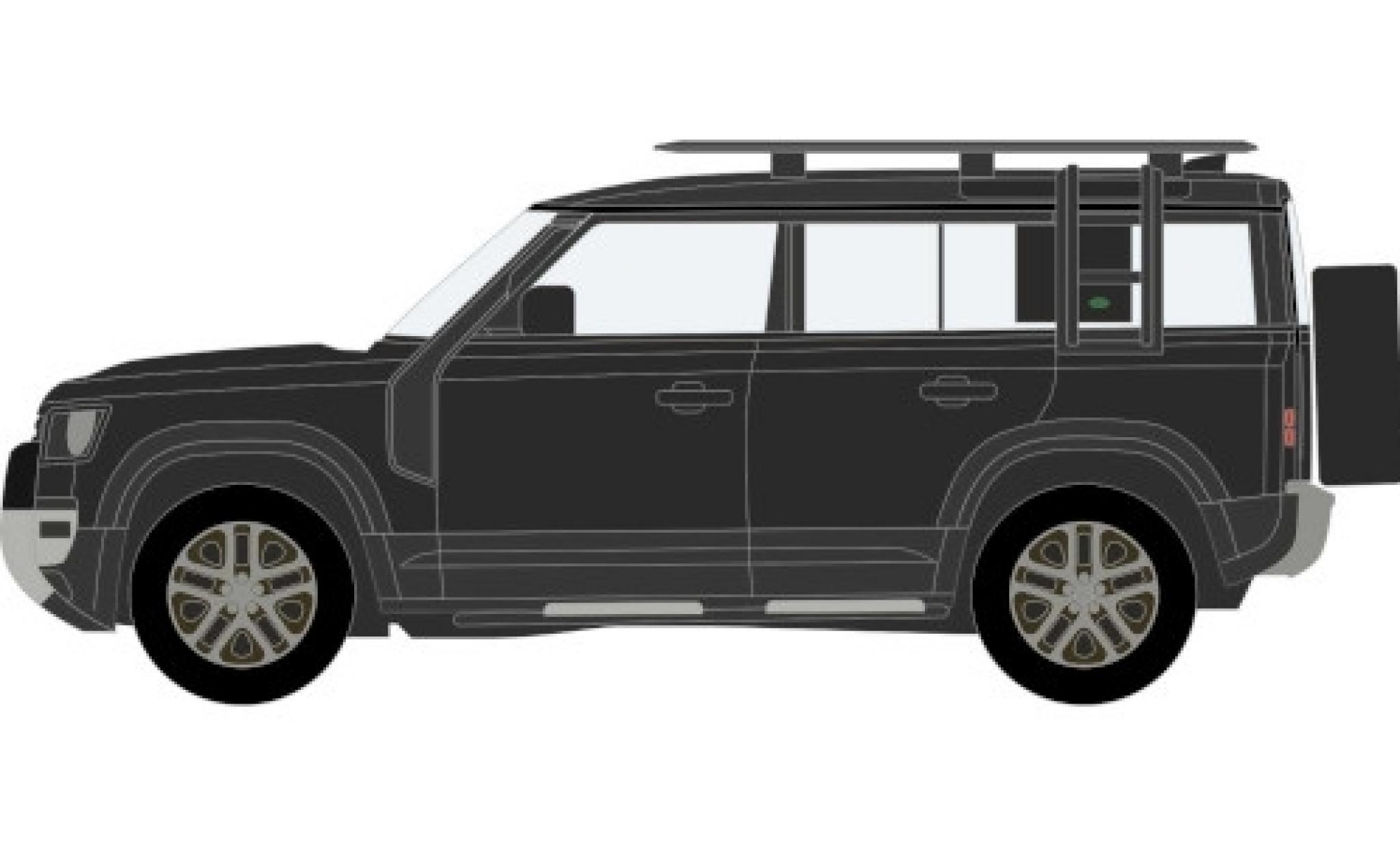 Land Rover Defender 1/76 Oxford 110 Explorer nero RHD modellino in miniatura