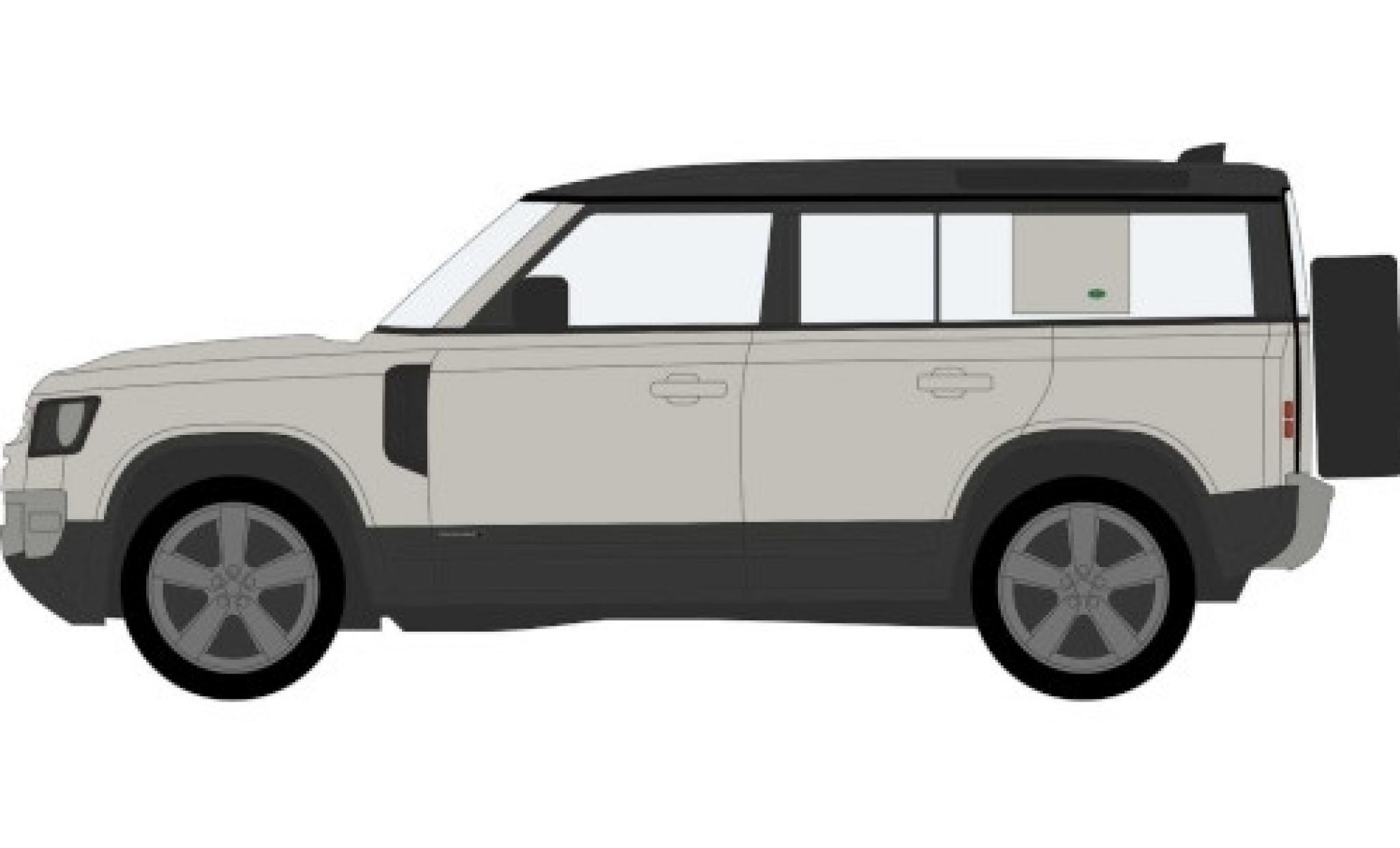 Land Rover Defender 1/76 Oxford 110X grigio RHD modellino in miniatura
