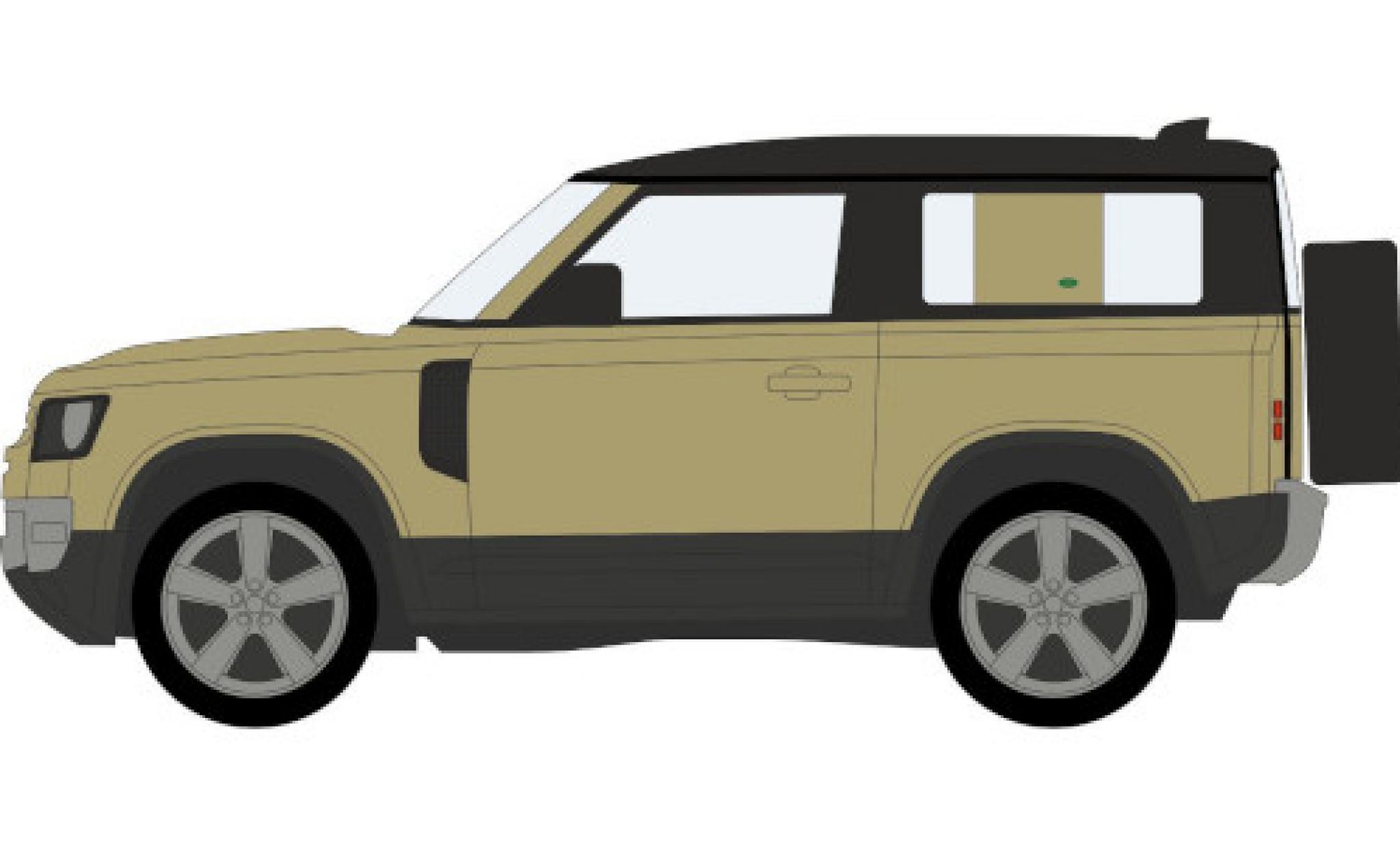 Land Rover Defender 1/76 Oxford 90 grigio modellino in miniatura