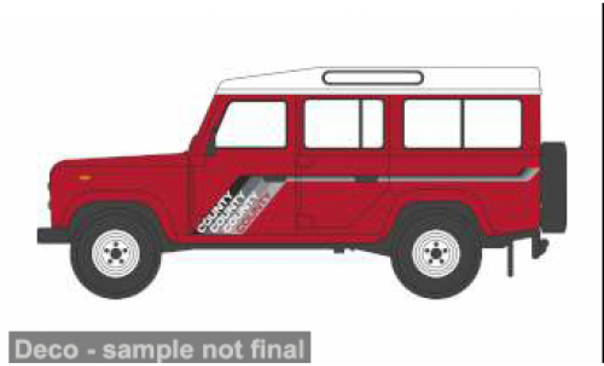 Land Rover Defender 1/76 Oxford LWB Station Wagon rot 1:76 modellino in miniatura