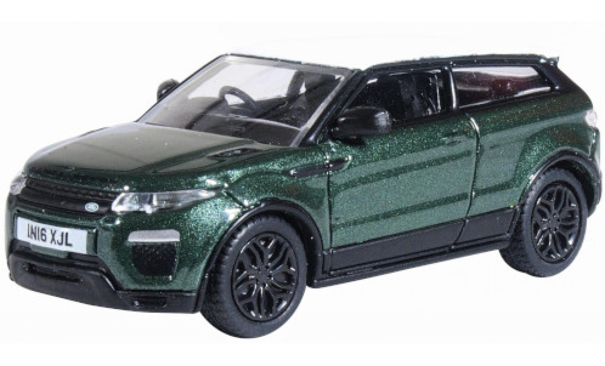 Land Rover Range Rover 1/76 Oxford Evoque Coupe metallico verde/bianco RHD 2016 Facelift modellino in miniatura
